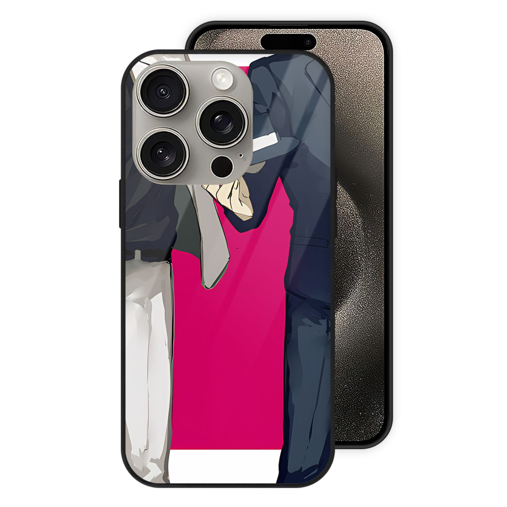 （画像用） SPY×FAMILY间谍家家酒 【iPhone15Pro対応】スマホケース 耐衝撃＆黄変防止 背面ガラス