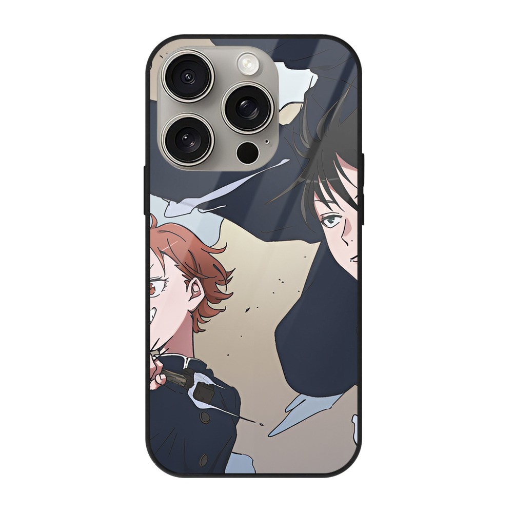 （画像用） SPY×FAMILY间谍家家酒 【iPhone15Pro対応】スマホケース 耐衝撃＆黄変防止 背面ガラス