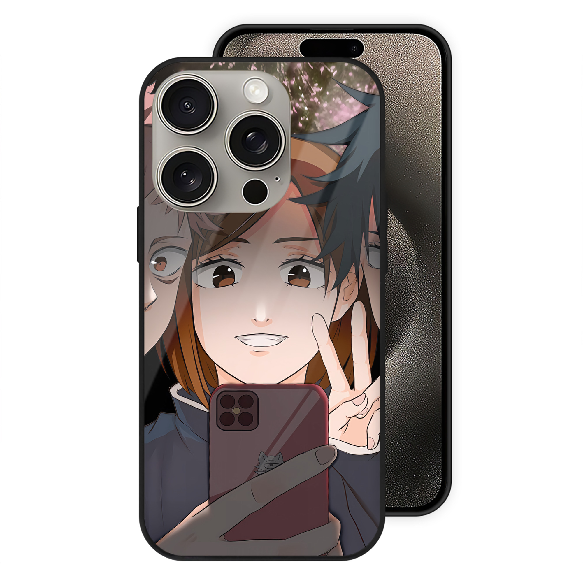 （画像用） SPY×FAMILY间谍家家酒 【iPhone15Pro対応】スマホケース 耐衝撃＆黄変防止 背面ガラス