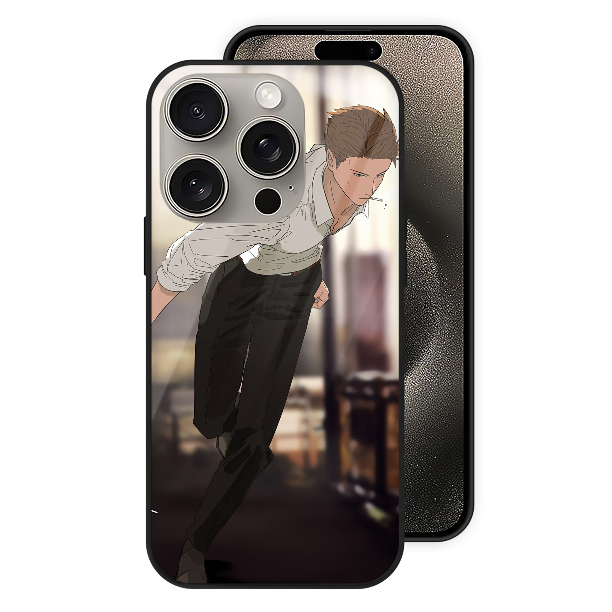 （画像用） SPY×FAMILY间谍家家酒 【iPhone15Pro対応】スマホケース 耐衝撃＆黄変防止 背面ガラス