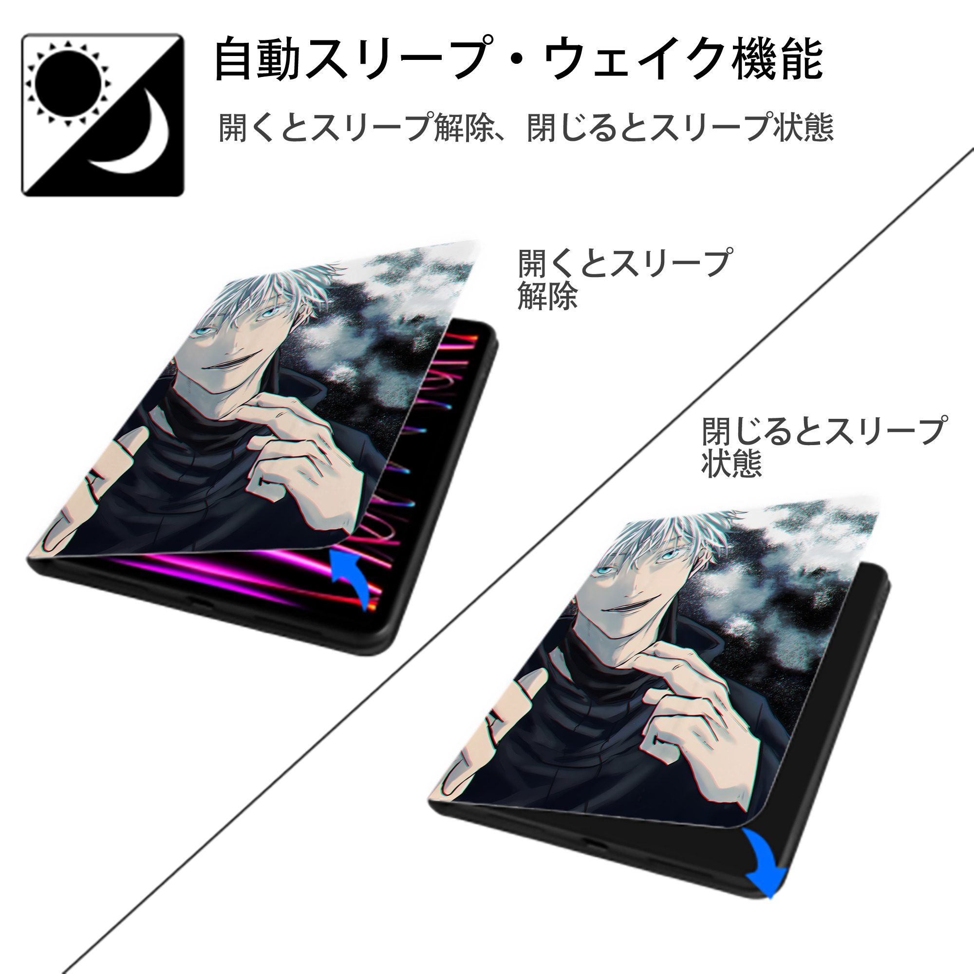 SPY×FAMILY间谍家家酒 IPad ケース ペン収納付き 三つ折りスタンド PUレザー×シリコン 対応機種9.5/10.5/10.9インチ