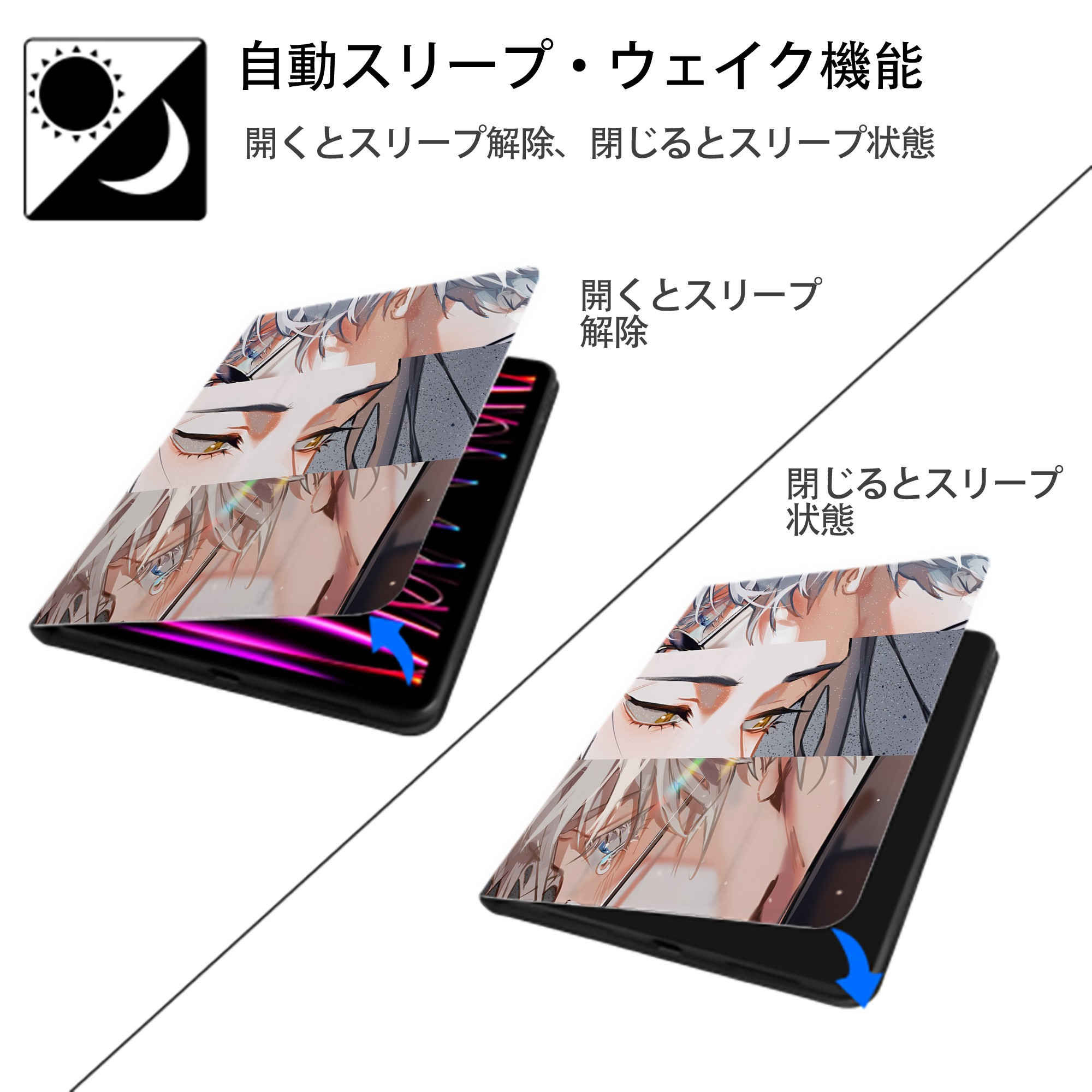 SPY×FAMILY间谍家家酒 IPad ケース ペン収納付き 三つ折りスタンド PUレザー×シリコン 対応機種9.5/10.5/10.9インチ