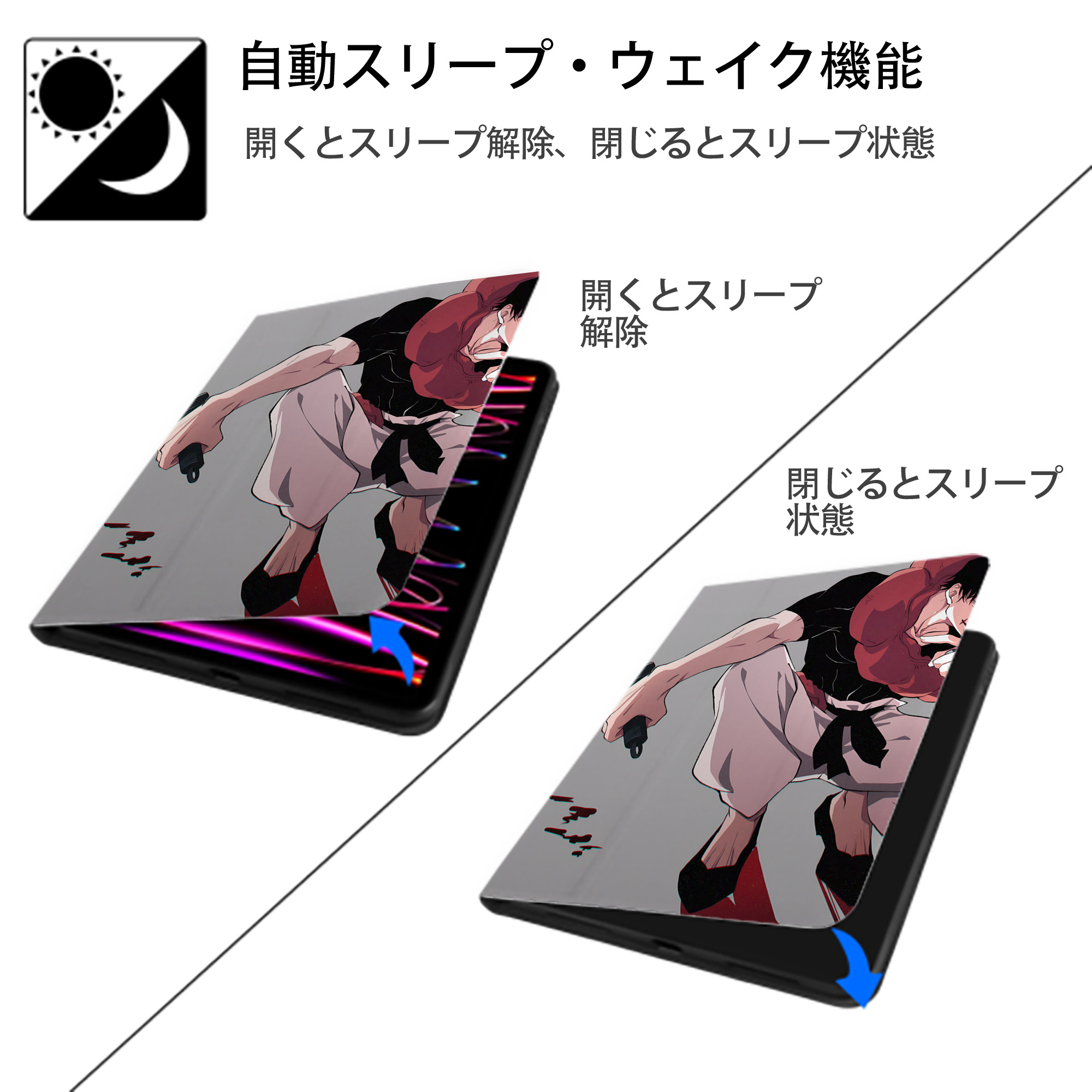 SPY×FAMILY间谍家家酒 IPad ケース ペン収納付き 三つ折りスタンド PUレザー×シリコン 対応機種9.5/10.5/10.9インチ