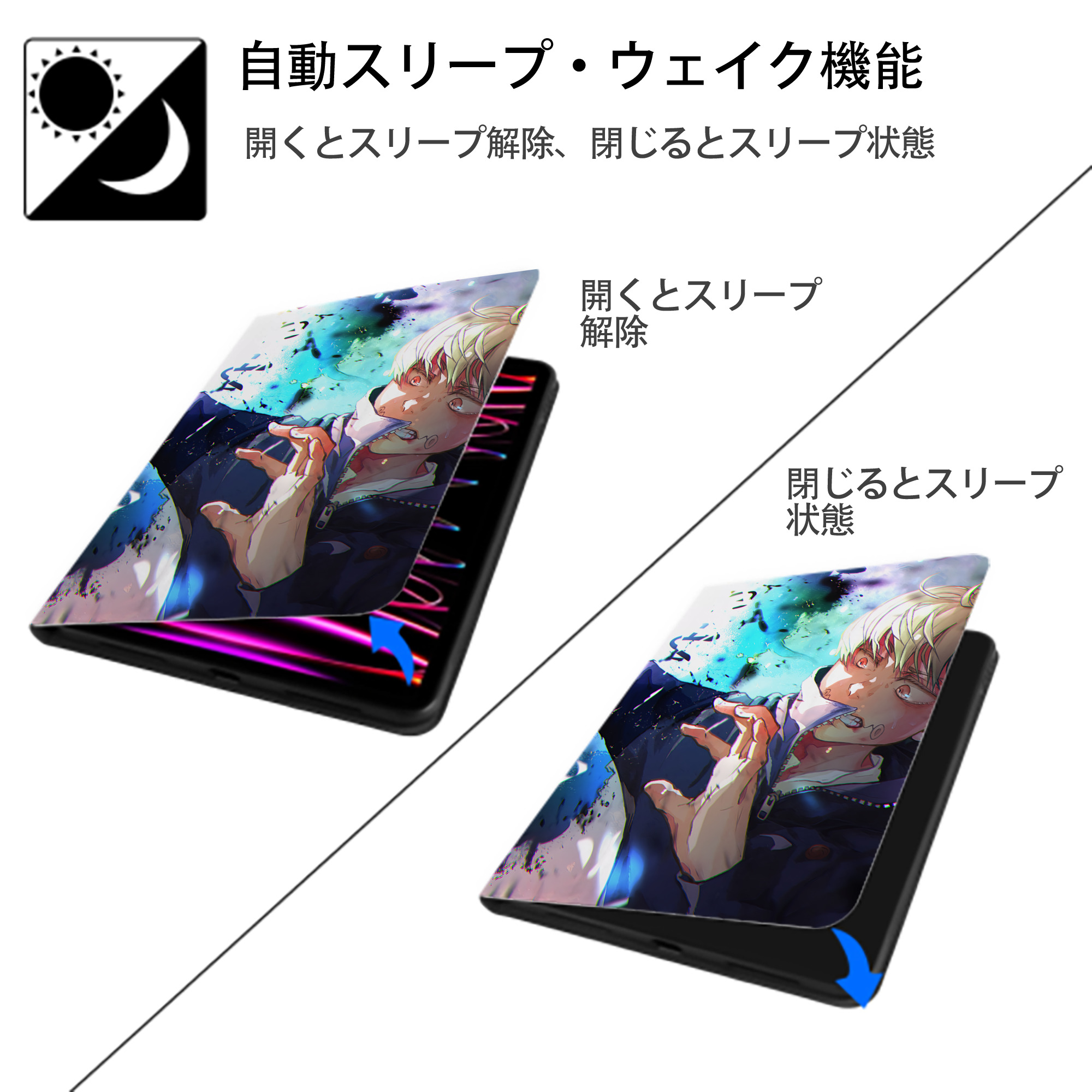 SPY×FAMILY间谍家家酒 IPad ケース ペン収納付き 三つ折りスタンド PUレザー×シリコン 対応機種9.5/10.5/10.9インチ