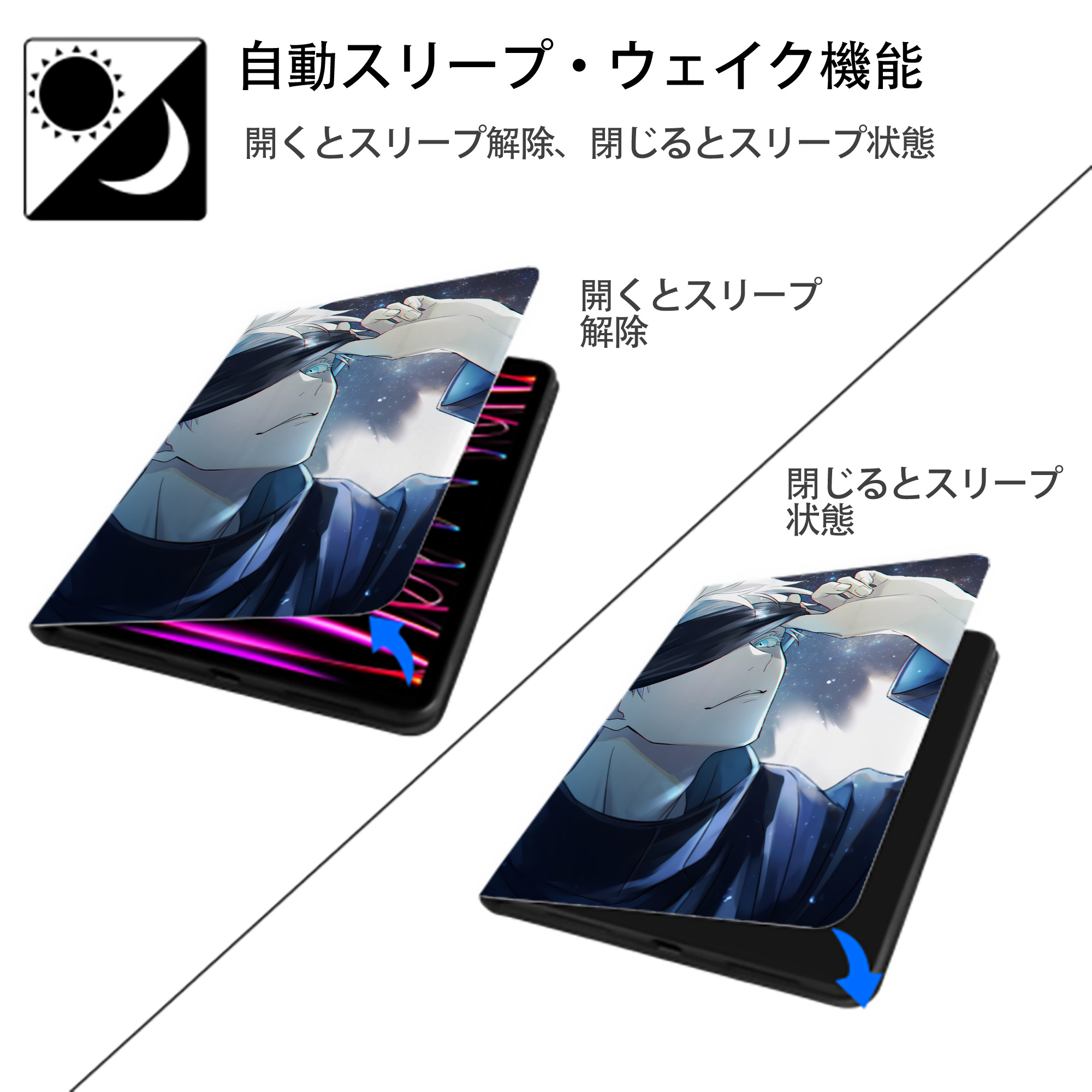 SPY×FAMILY间谍家家酒 IPad ケース ペン収納付き 三つ折りスタンド PUレザー×シリコン 対応機種9.5/10.5/10.9インチ