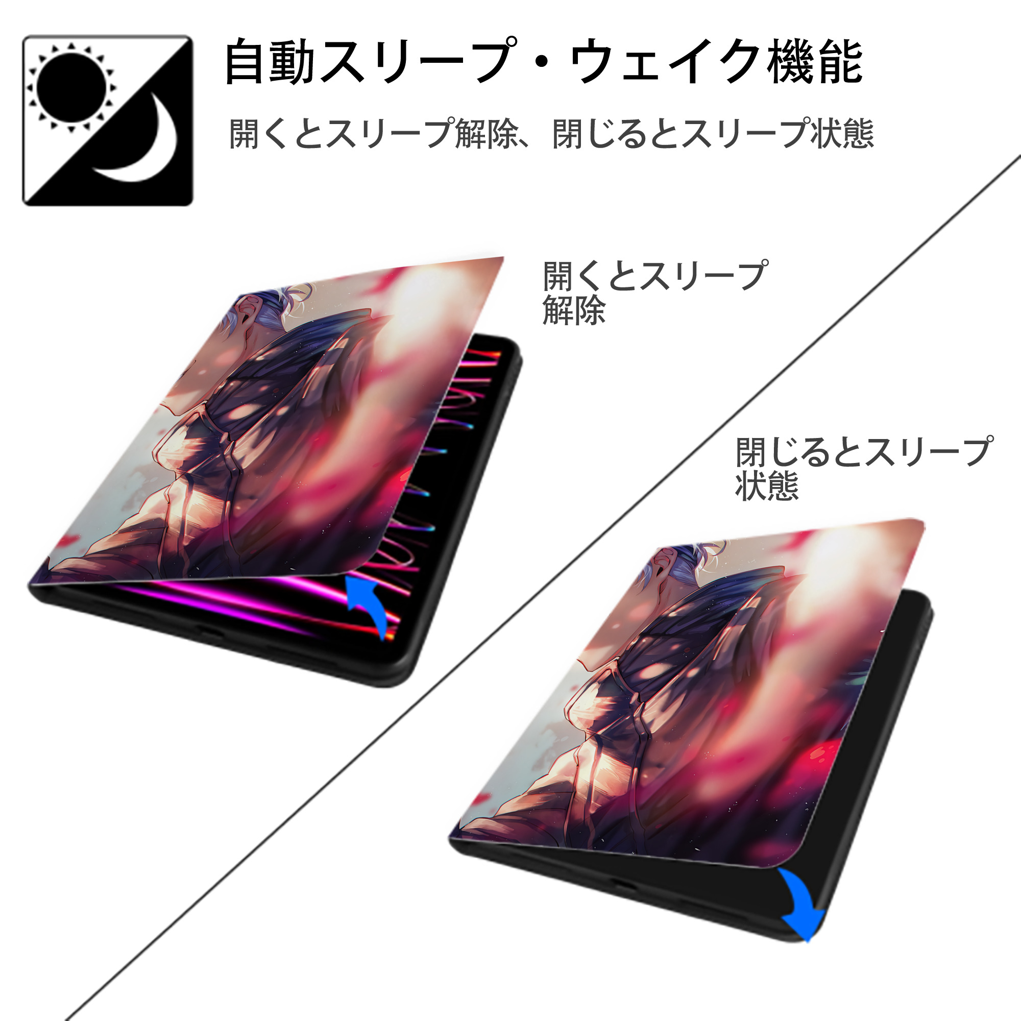 SPY×FAMILY间谍家家酒 IPad ケース ペン収納付き 三つ折りスタンド PUレザー×シリコン 対応機種9.5/10.5/10.9インチ