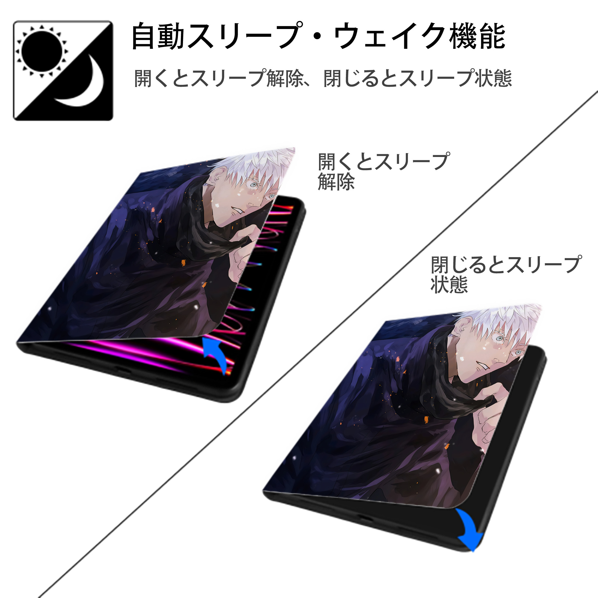 SPY×FAMILY间谍家家酒 IPad ケース ペン収納付き 三つ折りスタンド PUレザー×シリコン 対応機種9.5/10.5/10.9インチ
