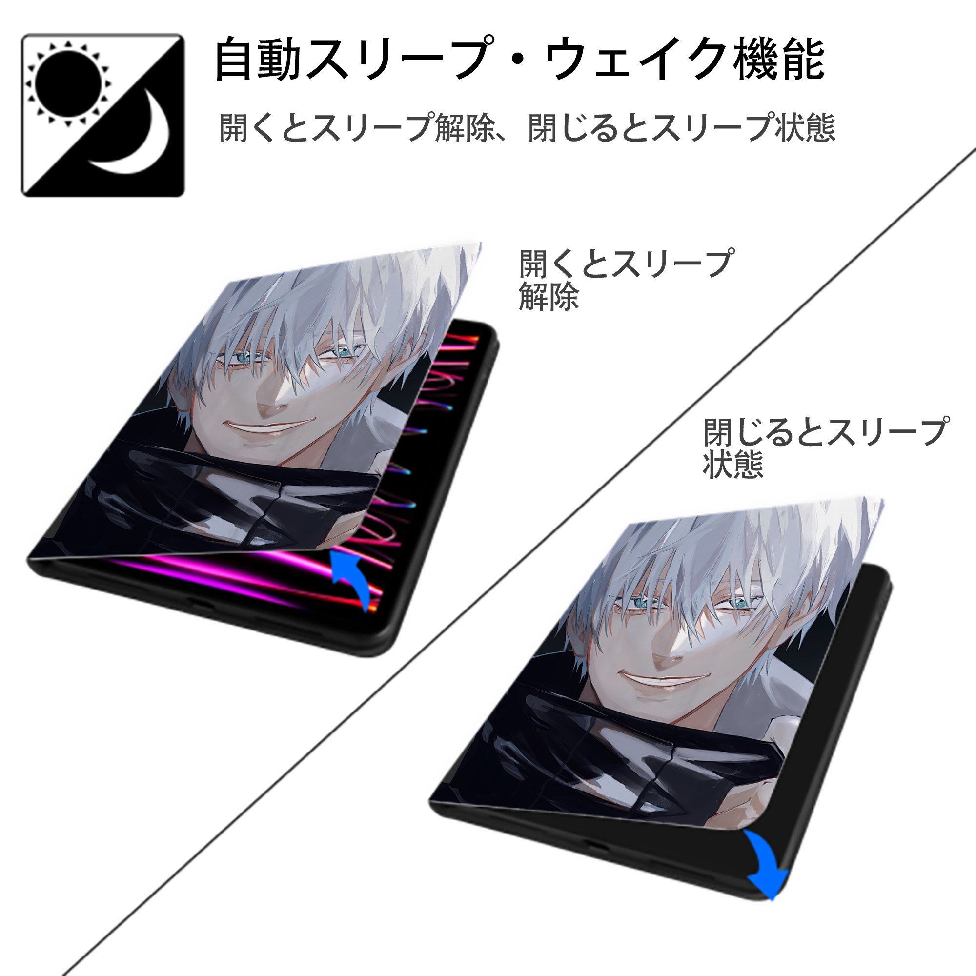SPY×FAMILY间谍家家酒 IPad ケース ペン収納付き 三つ折りスタンド PUレザー×シリコン 対応機種9.5/10.5/10.9インチ