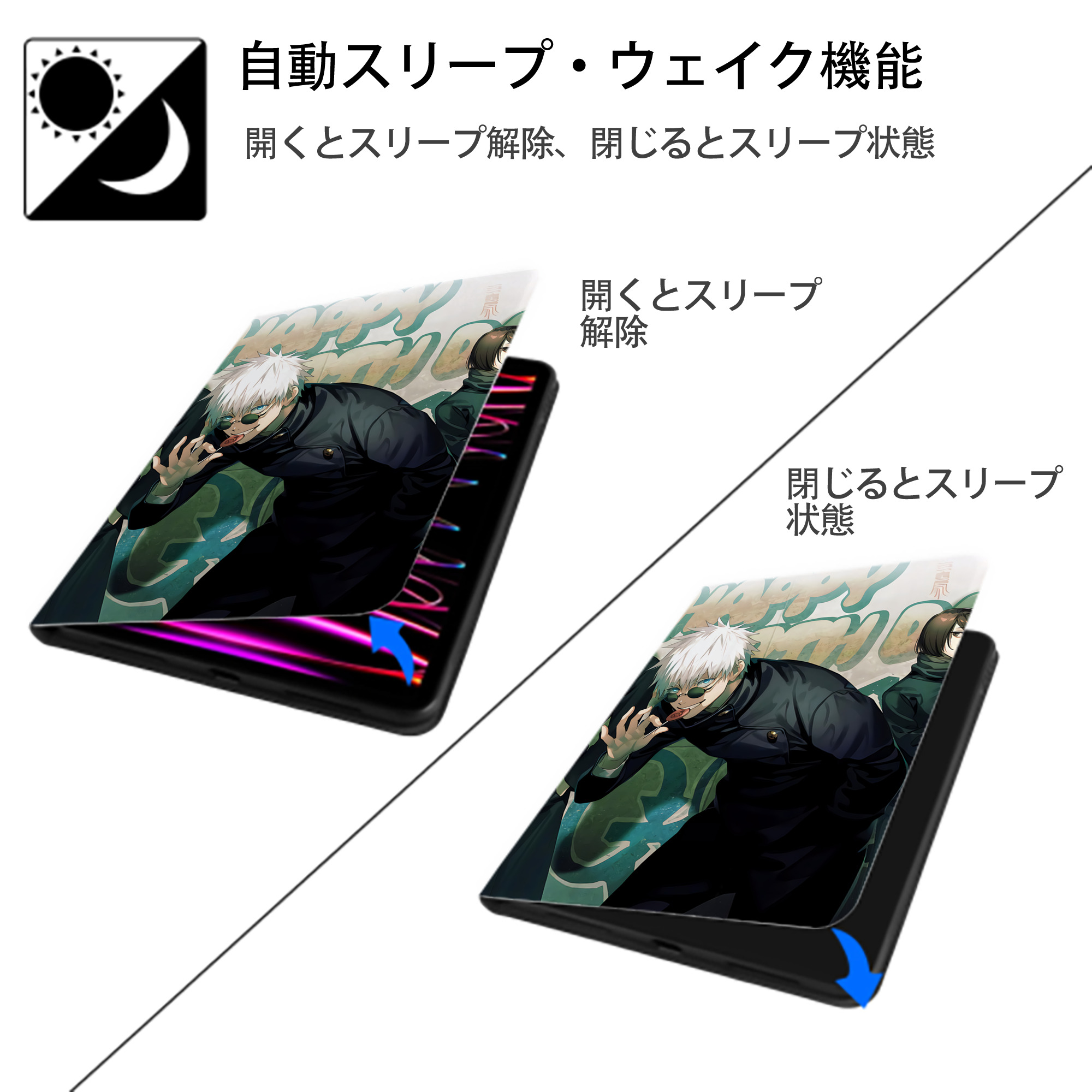SPY×FAMILY间谍家家酒 IPad ケース ペン収納付き 三つ折りスタンド PUレザー×シリコン 対応機種9.5/10.5/10.9インチ