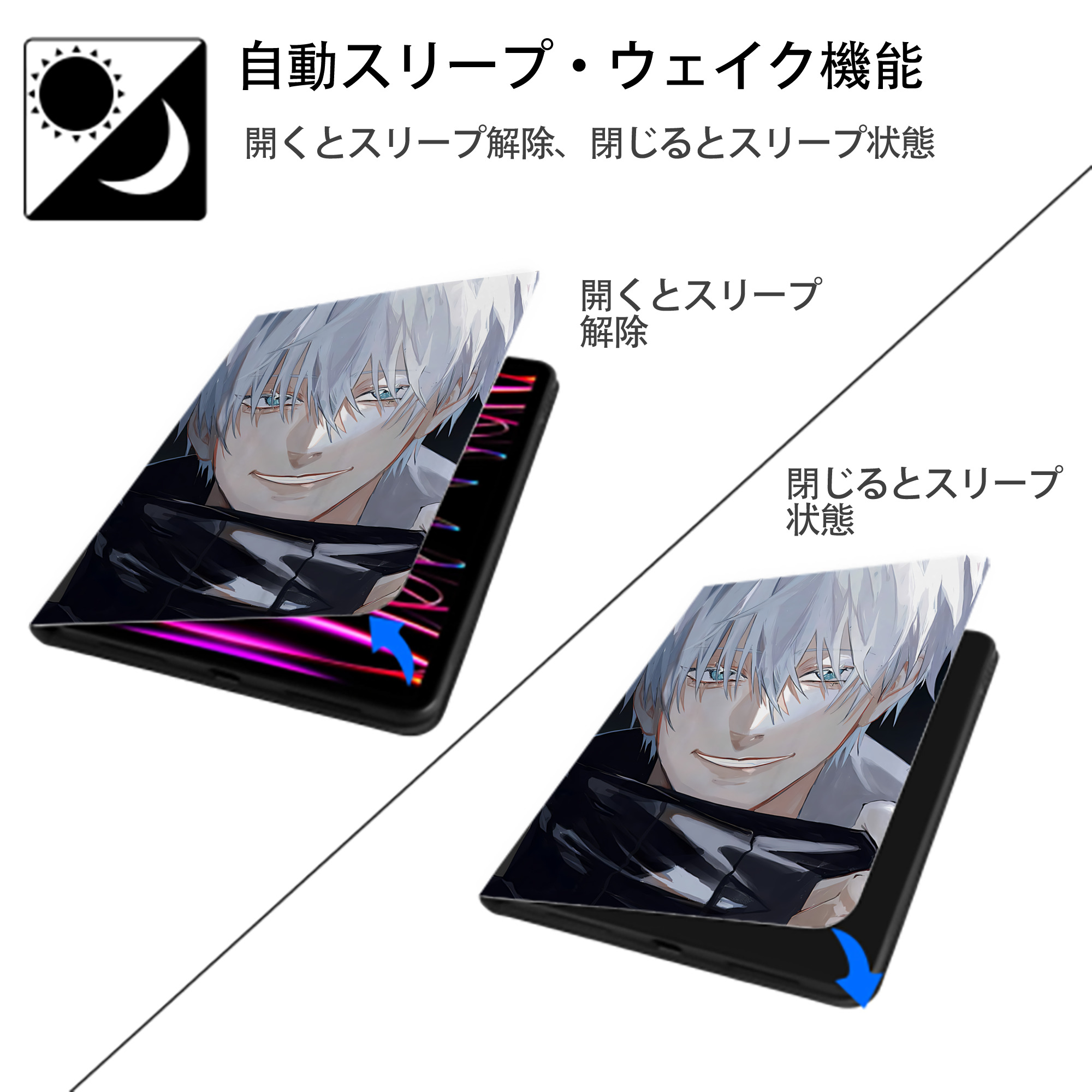SPY×FAMILY间谍家家酒 IPad ケース ペン収納付き 三つ折りスタンド PUレザー×シリコン 対応機種9.5/10.5/10.9インチ