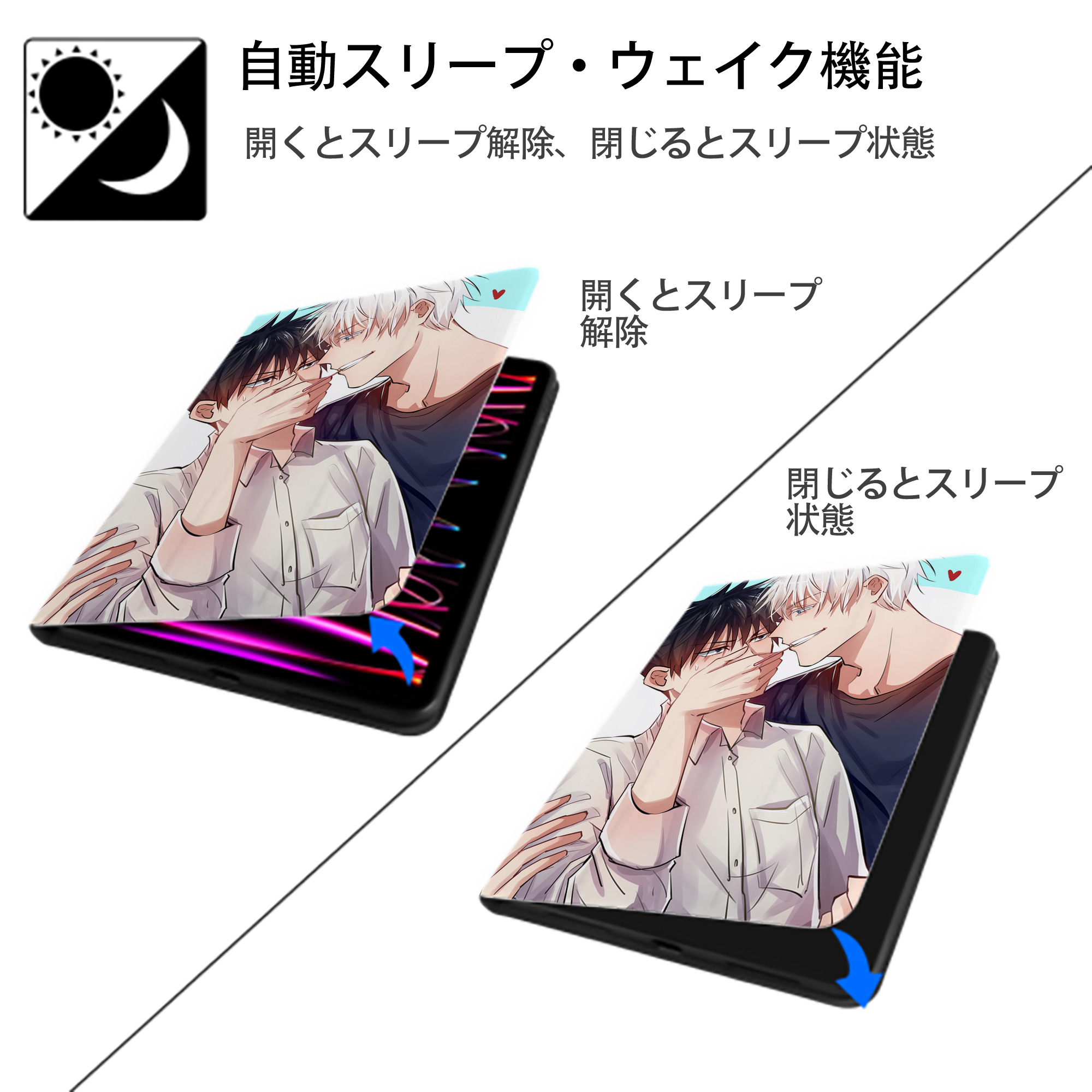 SPY×FAMILY间谍家家酒 IPad ケース ペン収納付き 三つ折りスタンド PUレザー×シリコン 対応機種9.5/10.5/10.9インチ