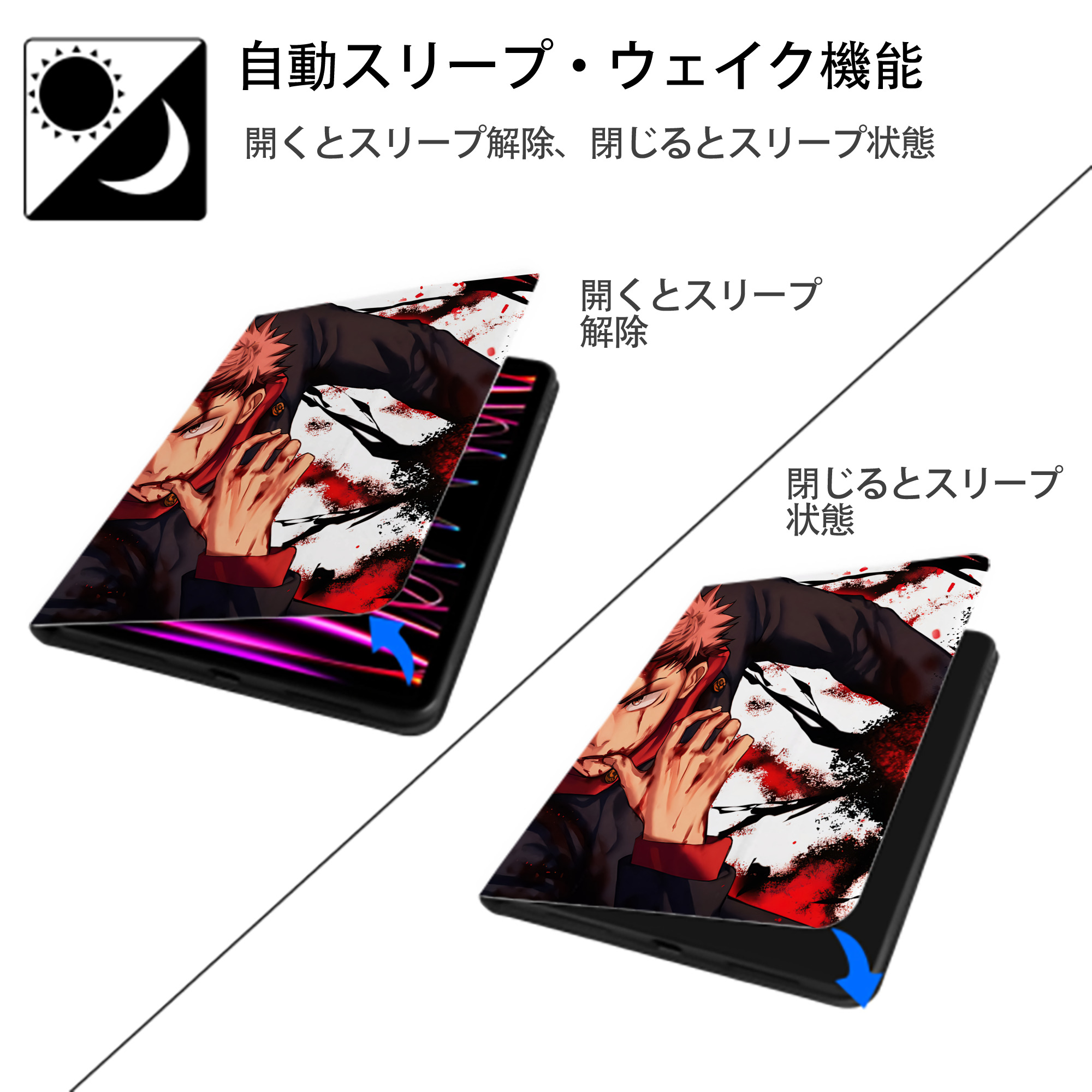 SPY×FAMILY间谍家家酒 IPad ケース ペン収納付き 三つ折りスタンド PUレザー×シリコン 対応機種9.5/10.5/10.9インチ