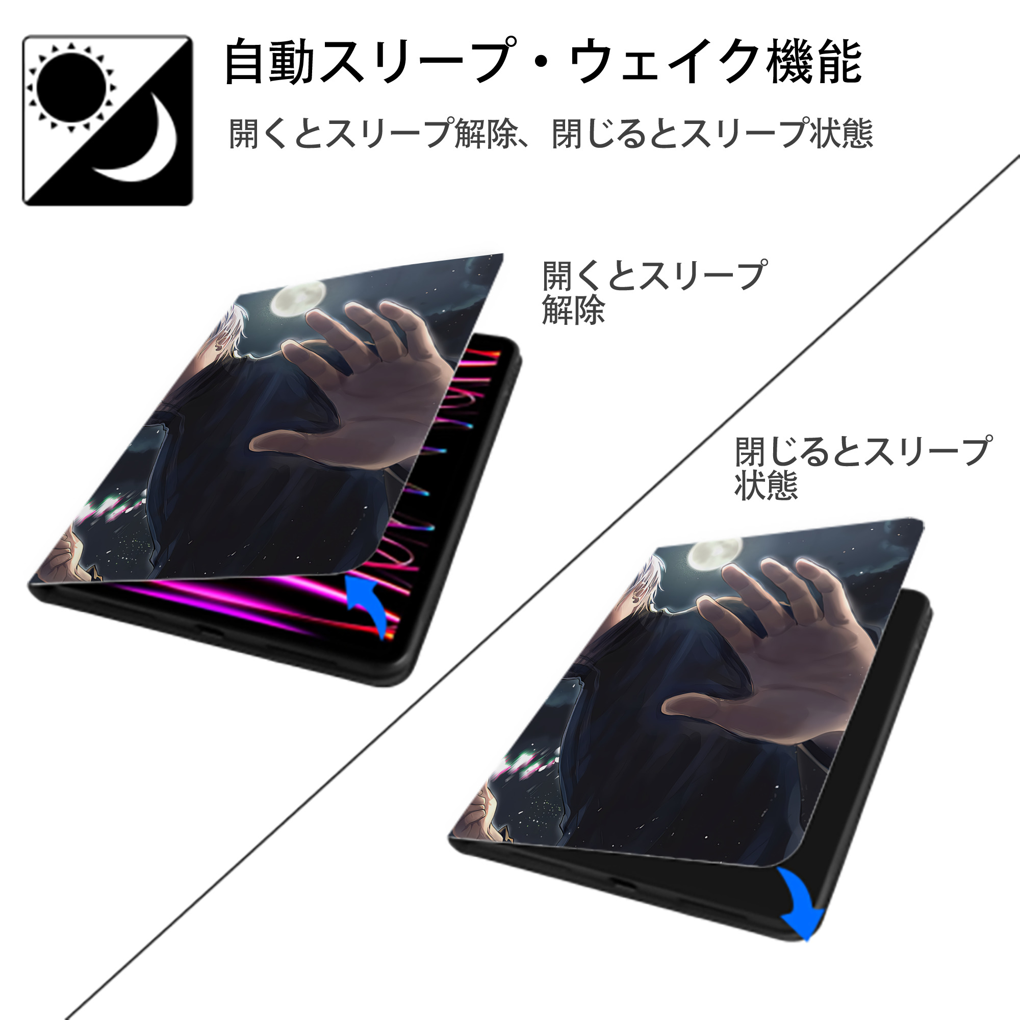SPY×FAMILY间谍家家酒 IPad ケース ペン収納付き 三つ折りスタンド PUレザー×シリコン 対応機種9.5/10.5/10.9インチ