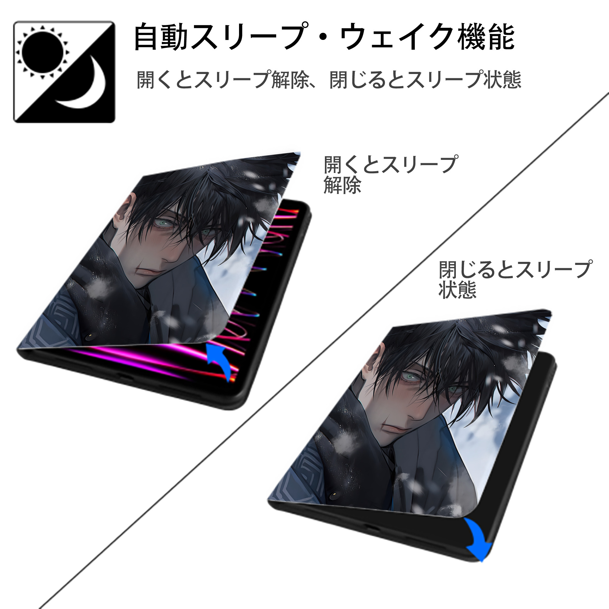 SPY×FAMILY间谍家家酒 IPad ケース ペン収納付き 三つ折りスタンド PUレザー×シリコン 対応機種9.5/10.5/10.9インチ