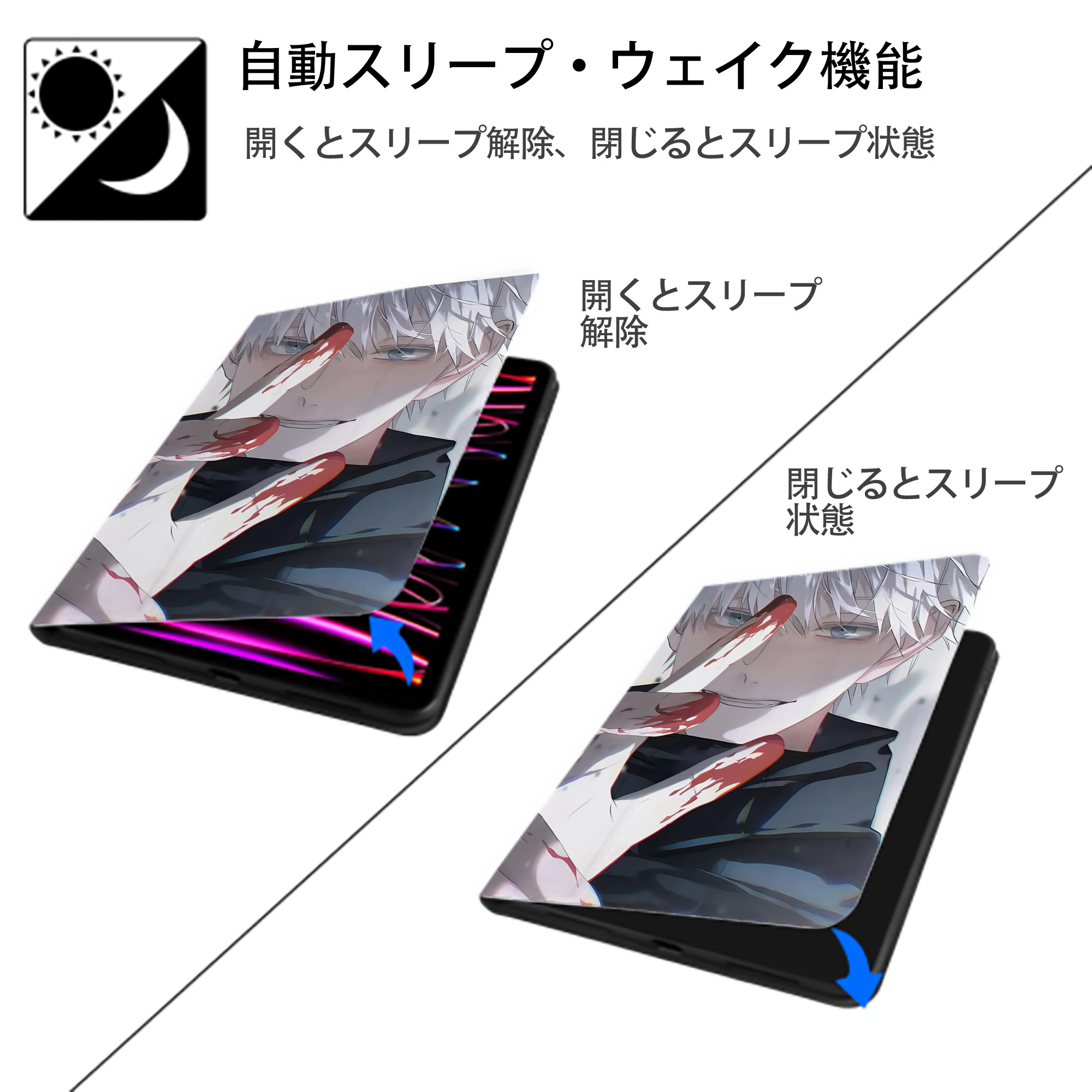 SPY×FAMILY间谍家家酒 IPad ケース ペン収納付き 三つ折りスタンド PUレザー×シリコン 対応機種9.5/10.5/10.9インチ