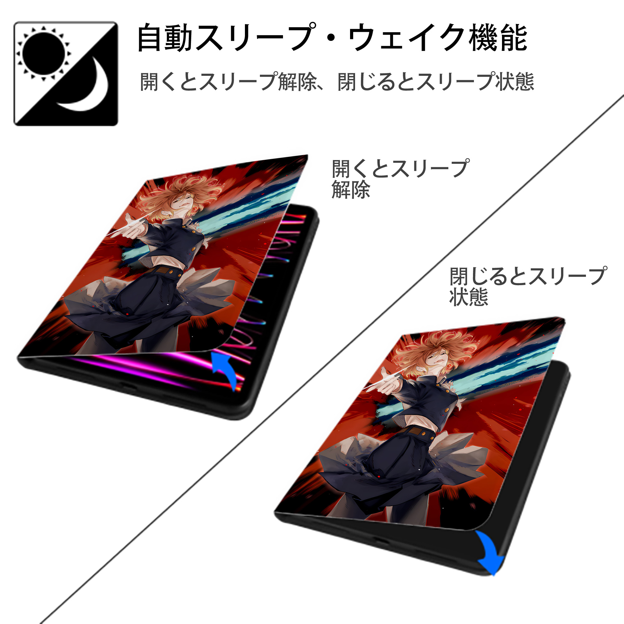 SPY×FAMILY间谍家家酒 IPad ケース ペン収納付き 三つ折りスタンド PUレザー×シリコン 対応機種9.5/10.5/10.9インチ