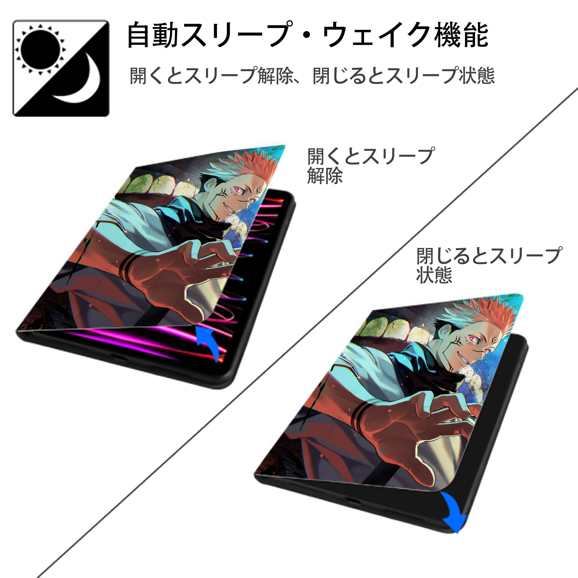 SPY×FAMILY间谍家家酒 IPad ケース ペン収納付き 三つ折りスタンド PUレザー×シリコン 対応機種9.5/10.5/10.9インチ