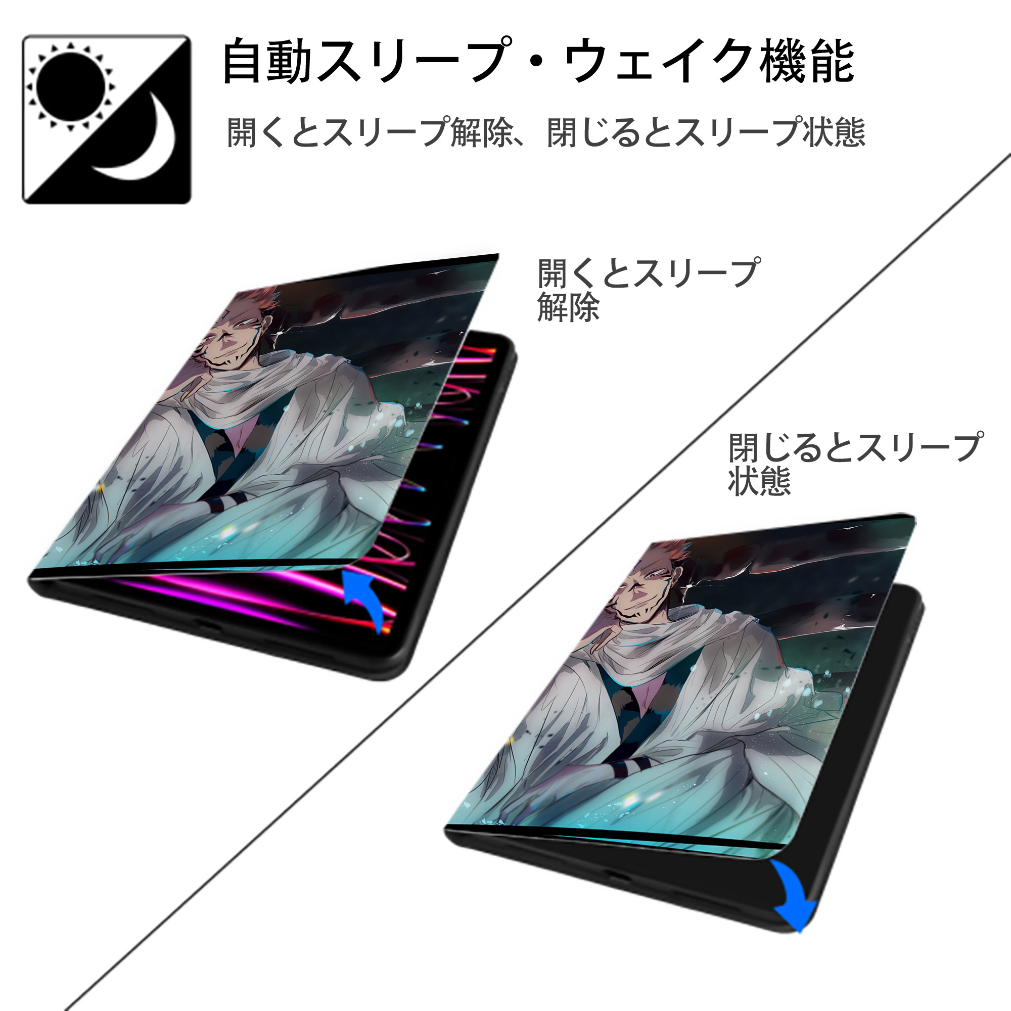SPY×FAMILY间谍家家酒 IPad ケース ペン収納付き 三つ折りスタンド PUレザー×シリコン 対応機種9.5/10.5/10.9インチ