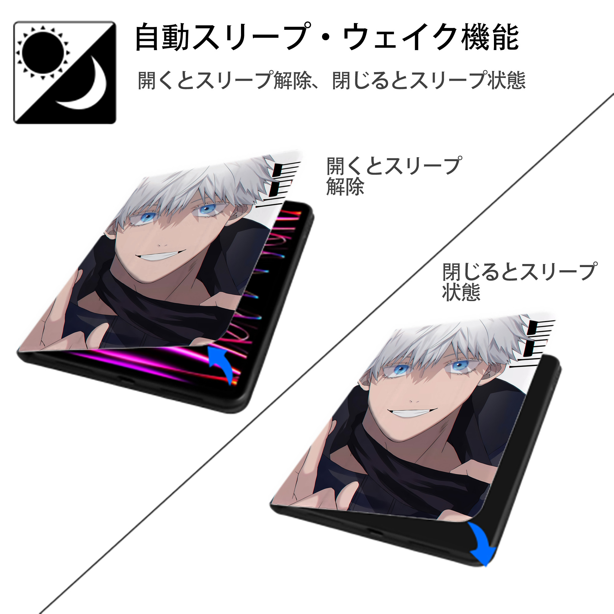 SPY×FAMILY间谍家家酒 IPad ケース ペン収納付き 三つ折りスタンド PUレザー×シリコン 対応機種9.5/10.5/10.9インチ