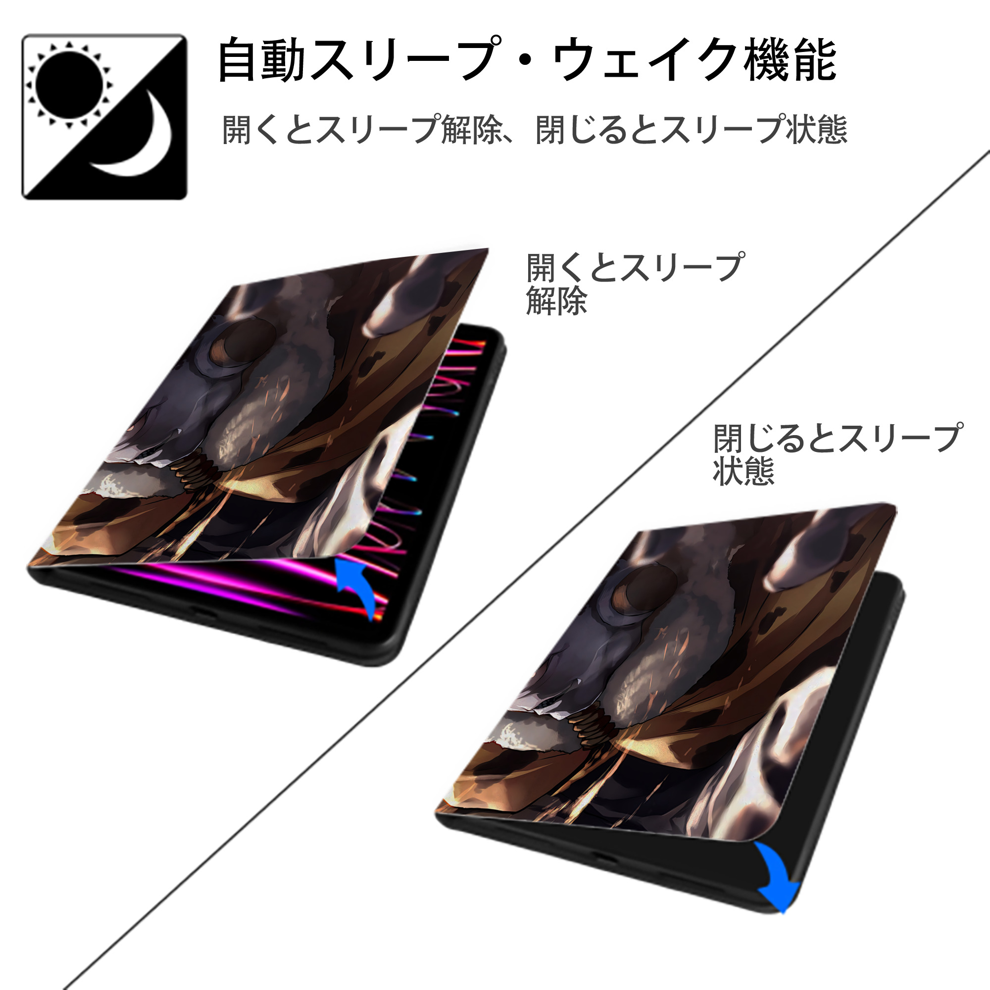 SPY×FAMILY间谍家家酒 IPad ケース ペン収納付き 三つ折りスタンド PUレザー×シリコン 対応機種9.5/10.5/10.9インチ