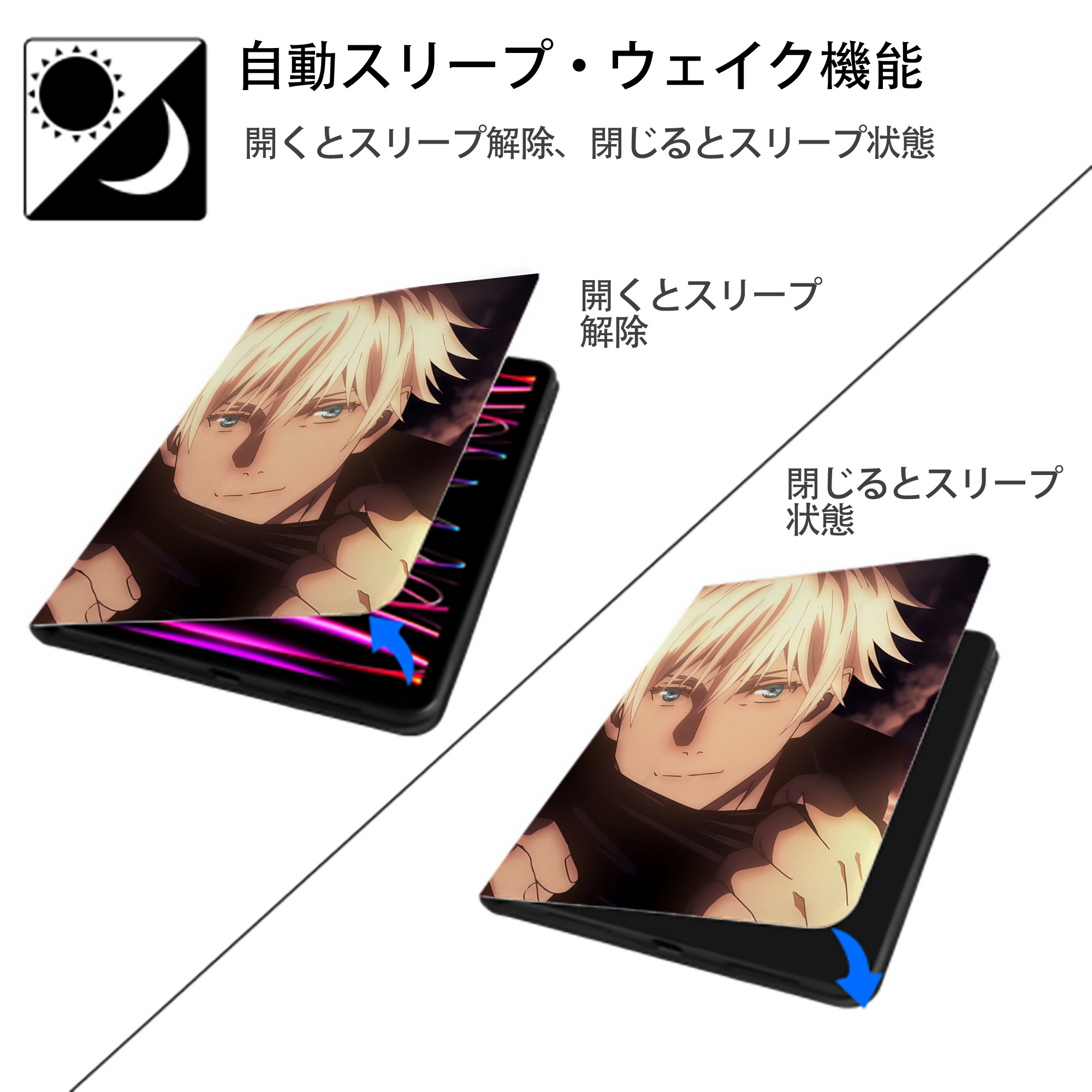 SPY×FAMILY间谍家家酒 IPad ケース ペン収納付き 三つ折りスタンド PUレザー×シリコン 対応機種9.5/10.5/10.9インチ