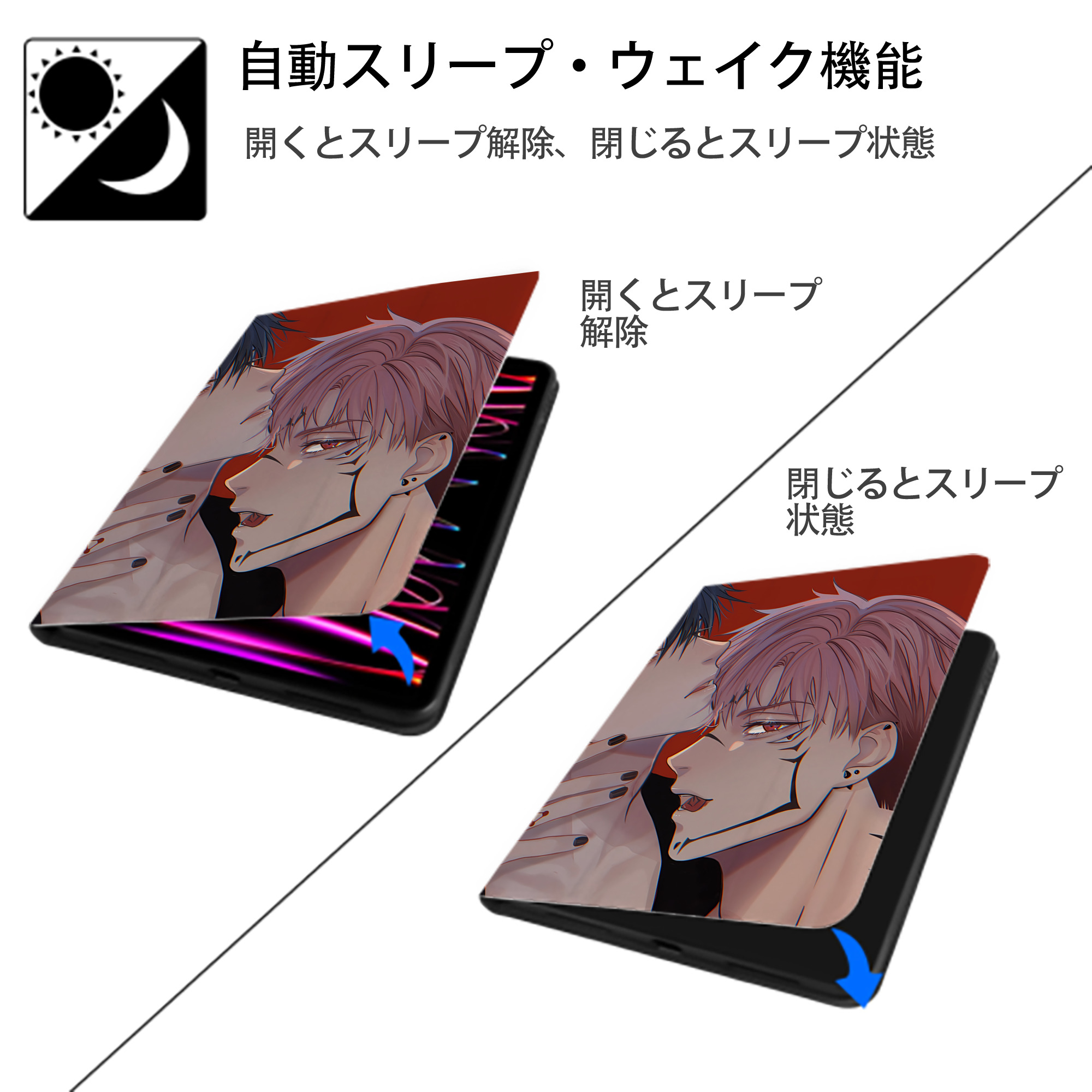 SPY×FAMILY间谍家家酒 IPad ケース ペン収納付き 三つ折りスタンド PUレザー×シリコン 対応機種9.5/10.5/10.9インチ