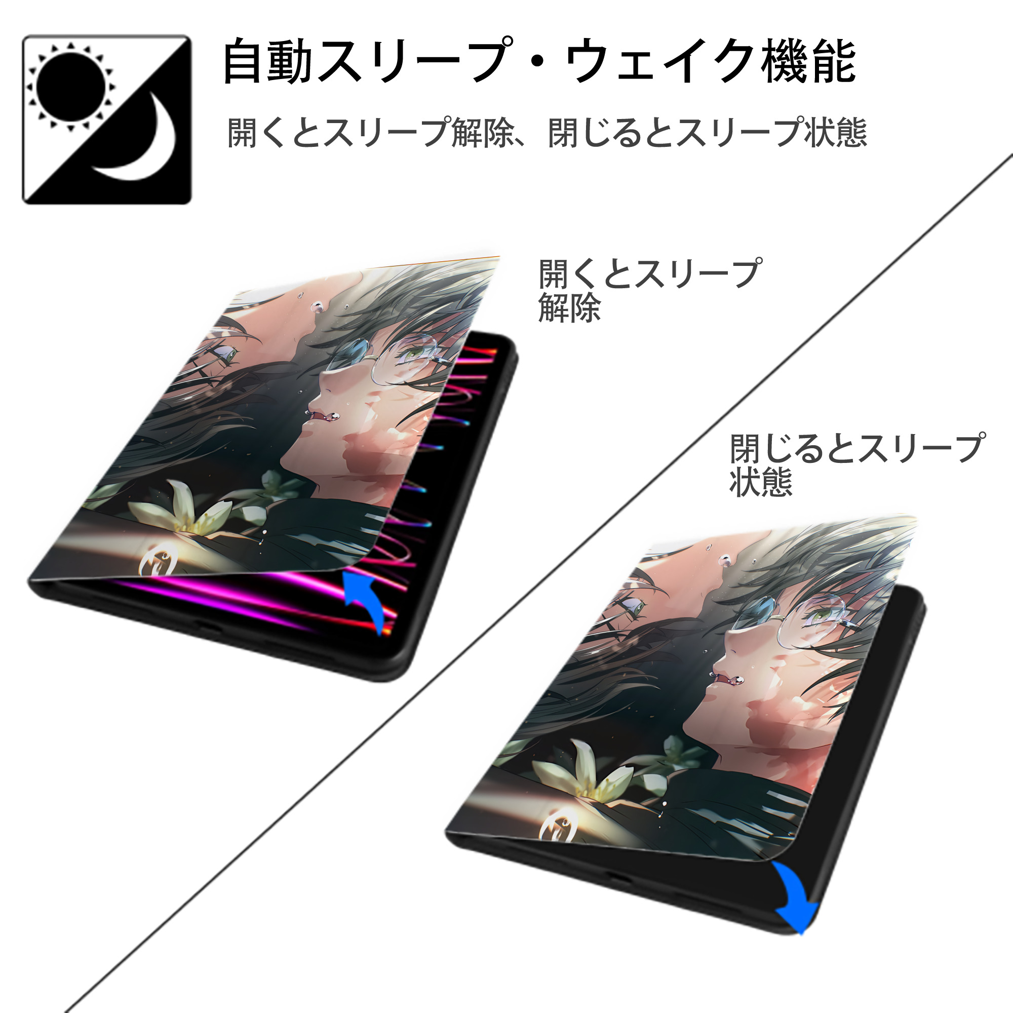 SPY×FAMILY间谍家家酒 IPad ケース ペン収納付き 三つ折りスタンド PUレザー×シリコン 対応機種9.5/10.5/10.9インチ