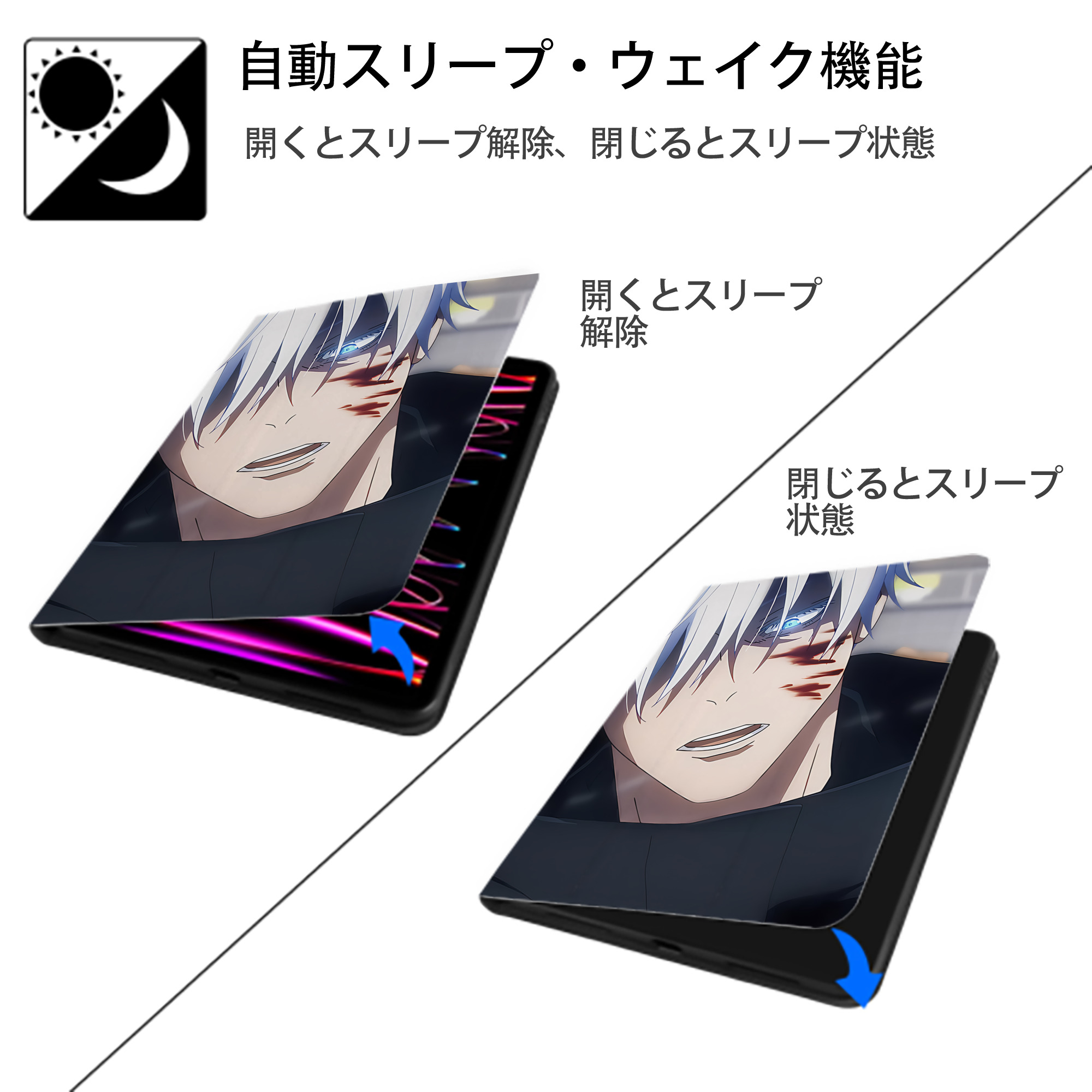 SPY×FAMILY间谍家家酒 IPad ケース ペン収納付き 三つ折りスタンド PUレザー×シリコン 対応機種9.5/10.5/10.9インチ