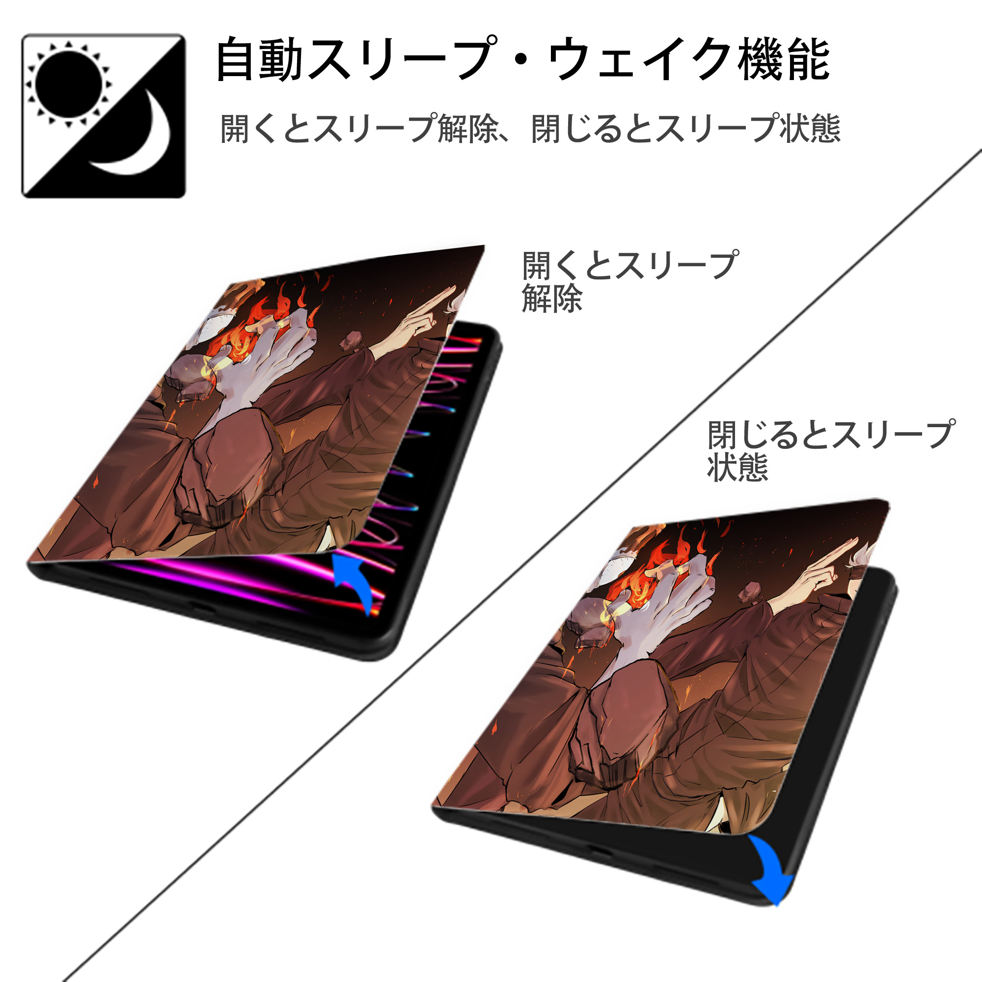 SPY×FAMILY间谍家家酒 IPad ケース ペン収納付き 三つ折りスタンド PUレザー×シリコン 対応機種9.5/10.5/10.9インチ