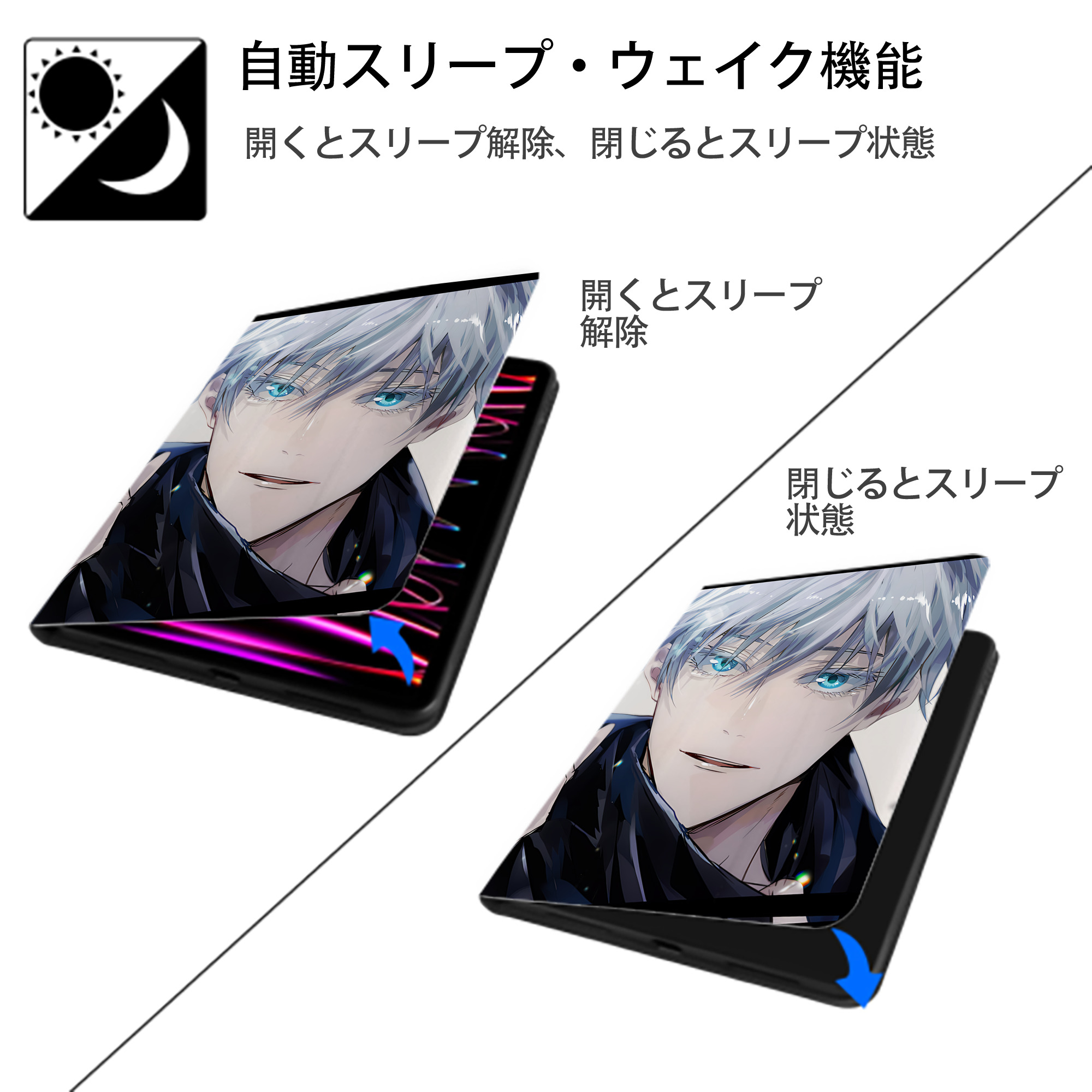 SPY×FAMILY间谍家家酒 IPad ケース ペン収納付き 三つ折りスタンド PUレザー×シリコン 対応機種9.5/10.5/10.9インチ