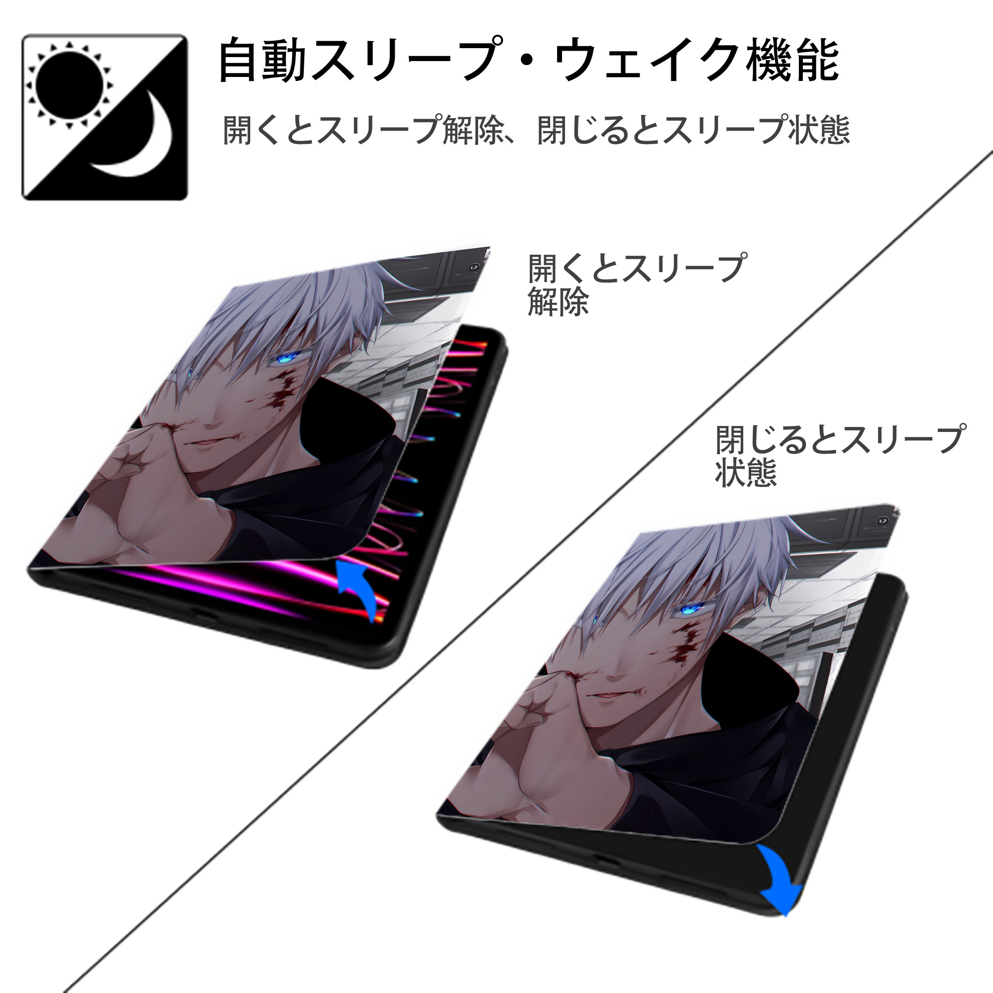 SPY×FAMILY间谍家家酒 IPad ケース ペン収納付き 三つ折りスタンド PUレザー×シリコン 対応機種9.5/10.5/10.9インチ