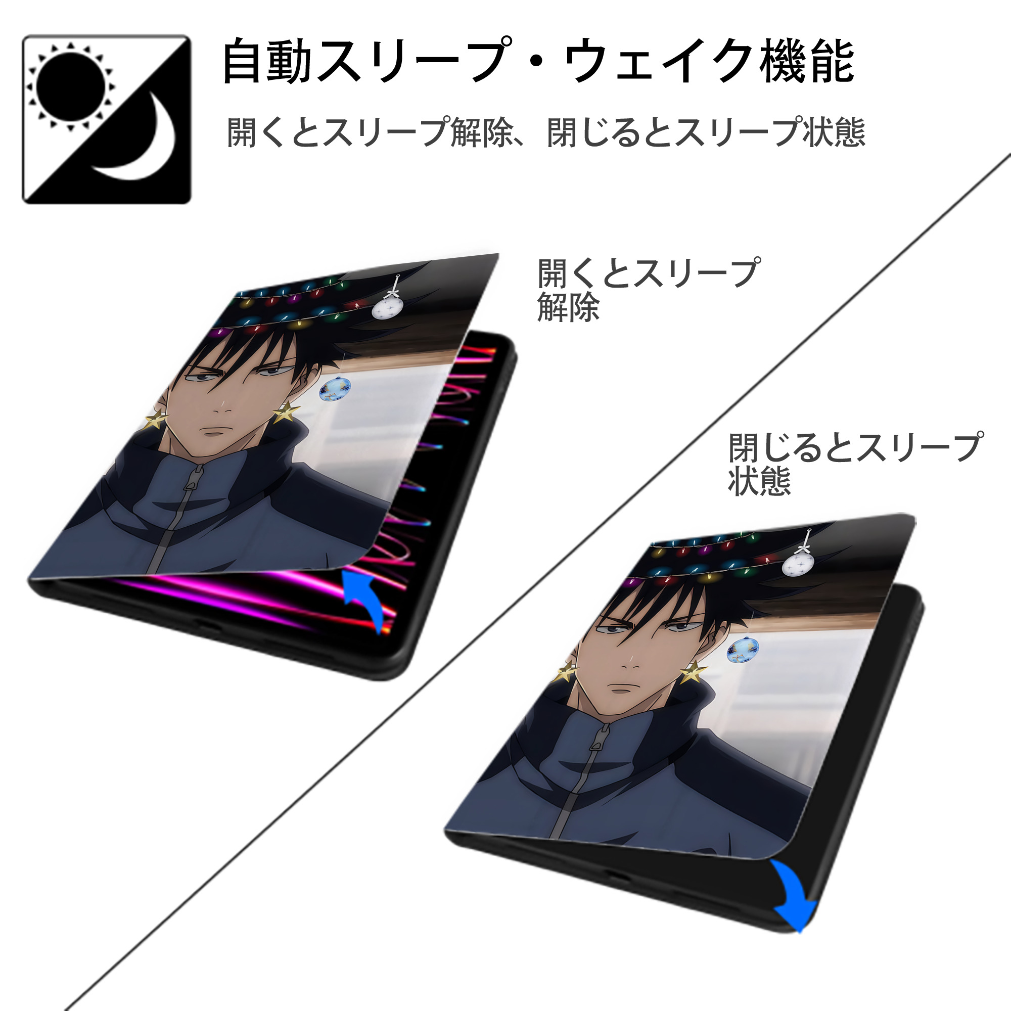 SPY×FAMILY间谍家家酒 IPad ケース ペン収納付き 三つ折りスタンド PUレザー×シリコン 対応機種9.5/10.5/10.9インチ