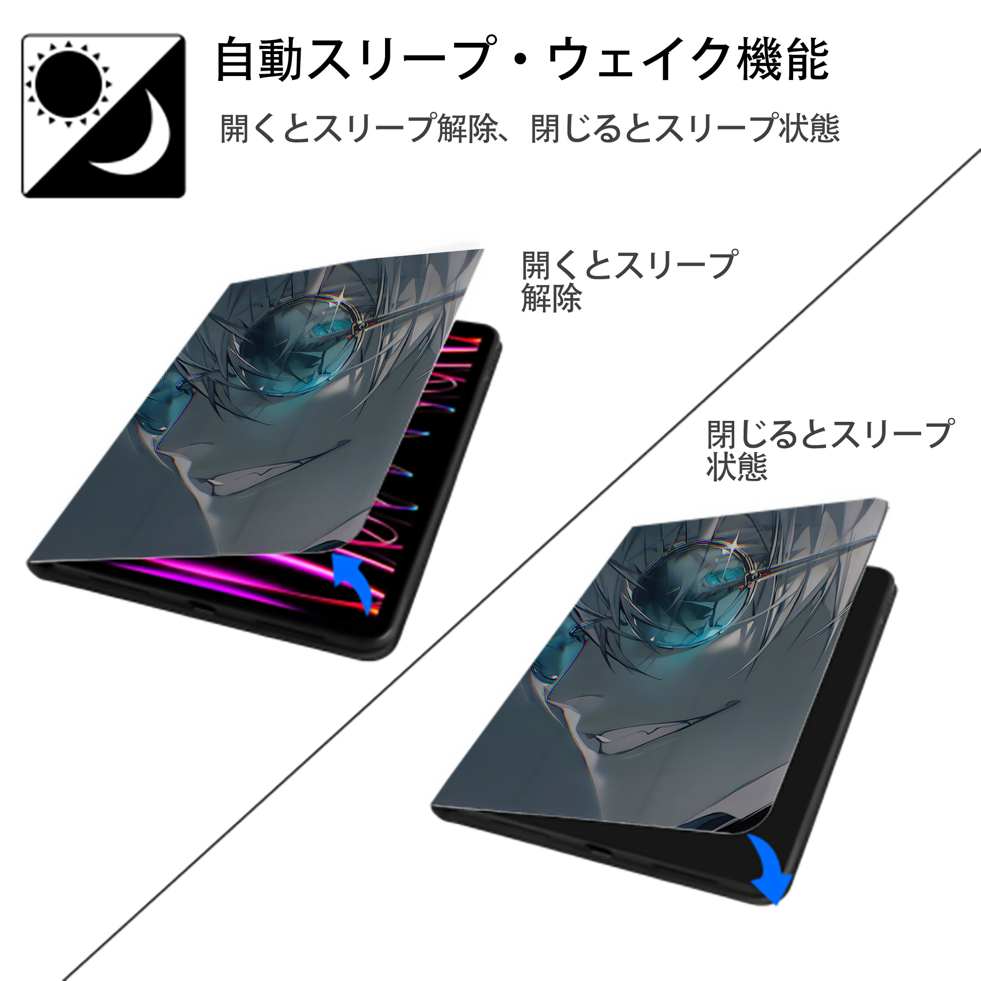 SPY×FAMILY间谍家家酒 IPad ケース ペン収納付き 三つ折りスタンド PUレザー×シリコン 対応機種9.5/10.5/10.9インチ