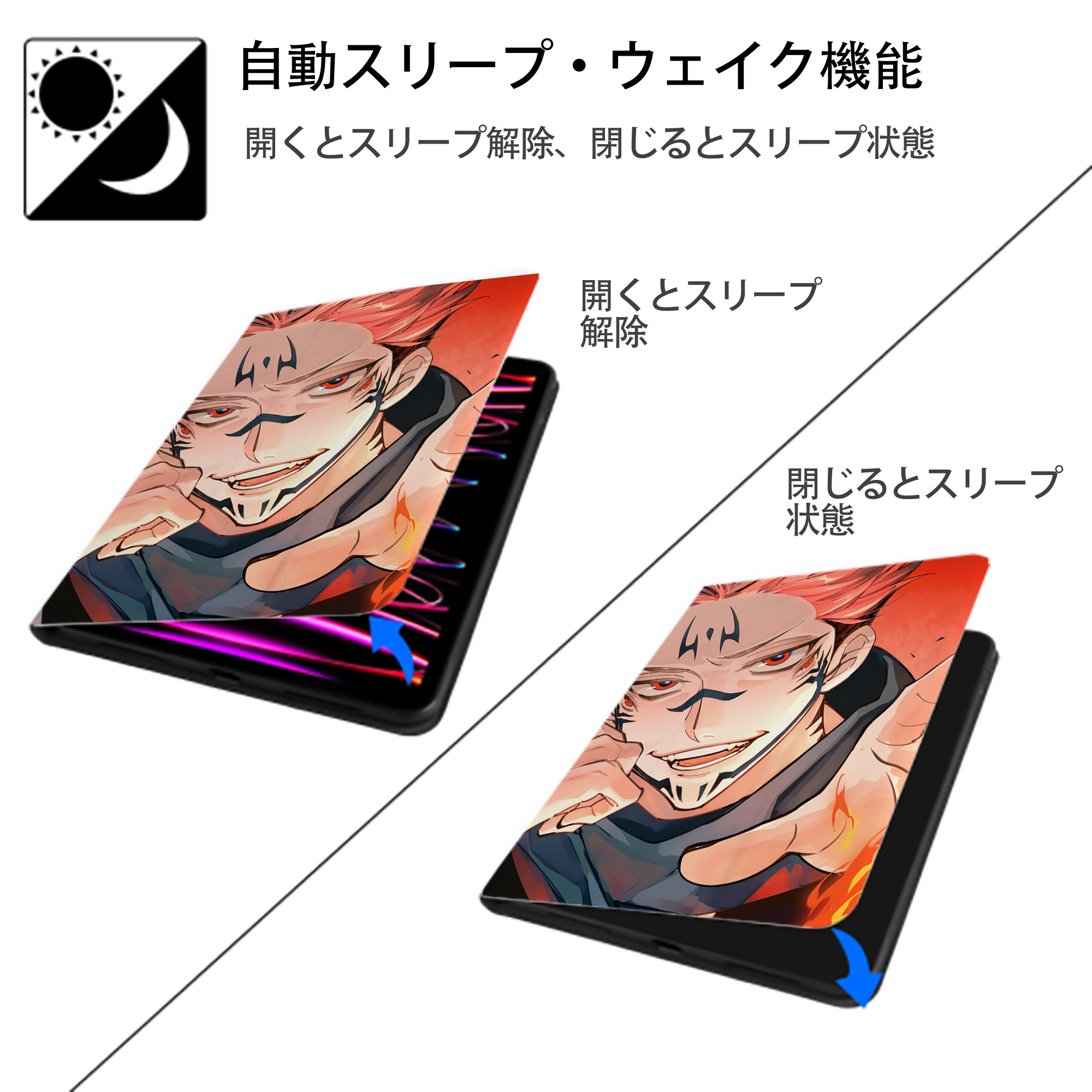 SPY×FAMILY间谍家家酒 IPad ケース ペン収納付き 三つ折りスタンド PUレザー×シリコン 対応機種9.5/10.5/10.9インチ