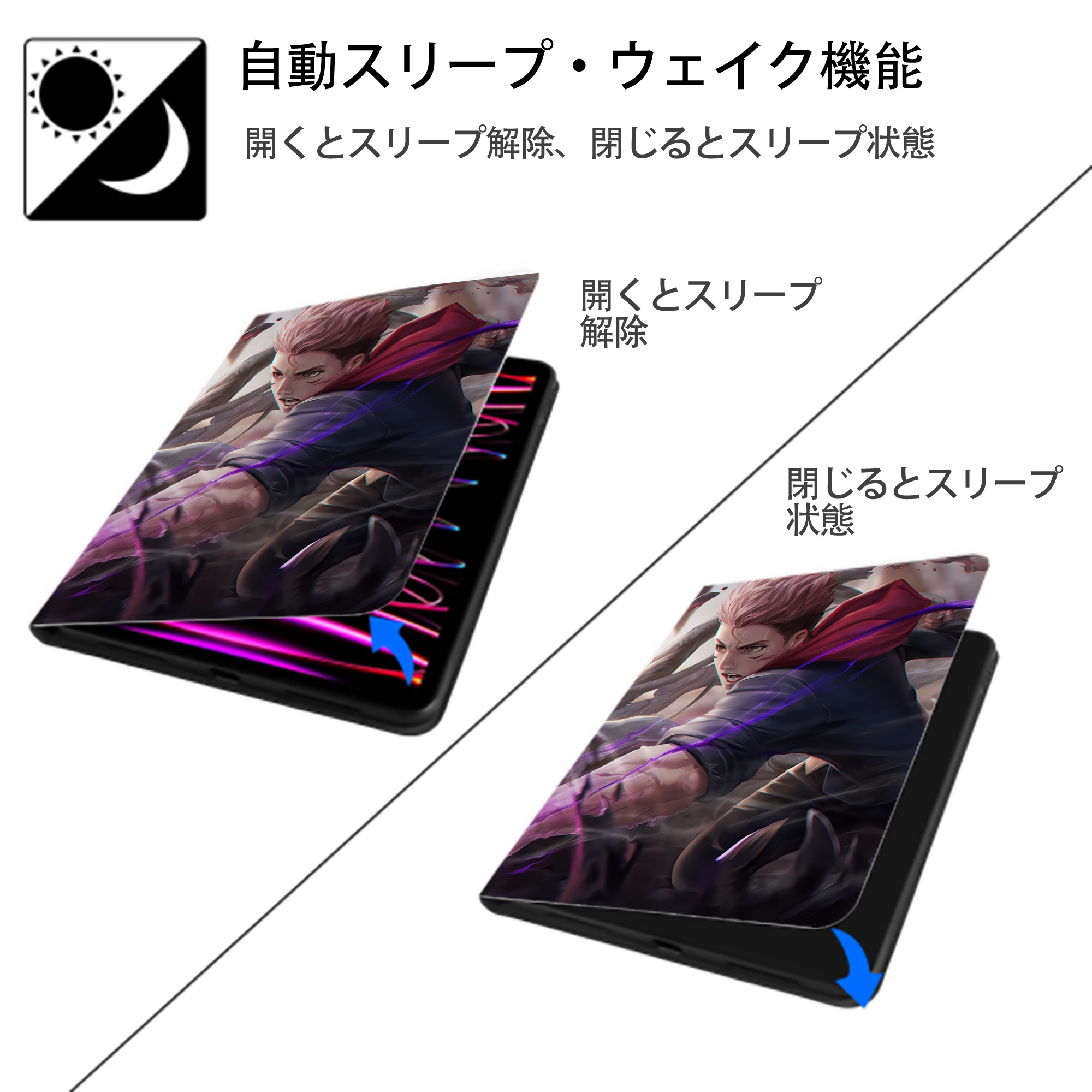 SPY×FAMILY间谍家家酒 IPad ケース ペン収納付き 三つ折りスタンド PUレザー×シリコン 対応機種9.5/10.5/10.9インチ