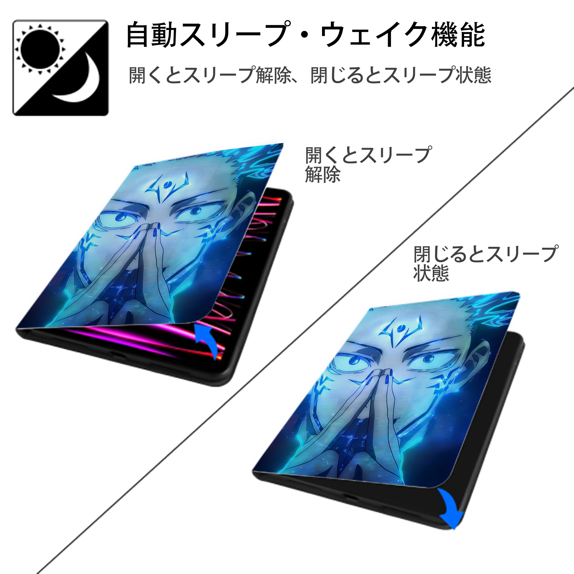 SPY×FAMILY间谍家家酒 IPad ケース ペン収納付き 三つ折りスタンド PUレザー×シリコン 対応機種9.5/10.5/10.9インチ