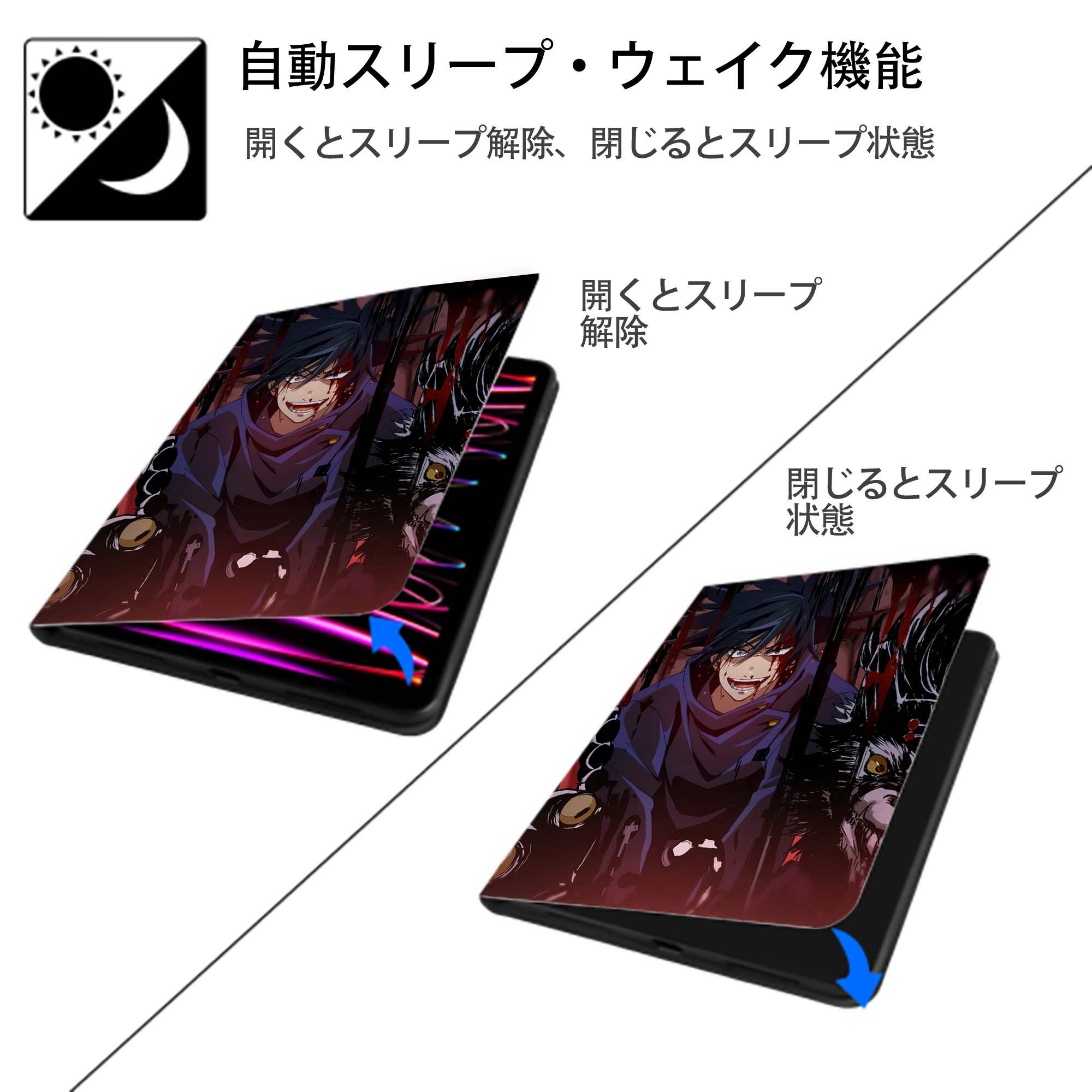 SPY×FAMILY间谍家家酒 IPad ケース ペン収納付き 三つ折りスタンド PUレザー×シリコン 対応機種9.5/10.5/10.9インチ