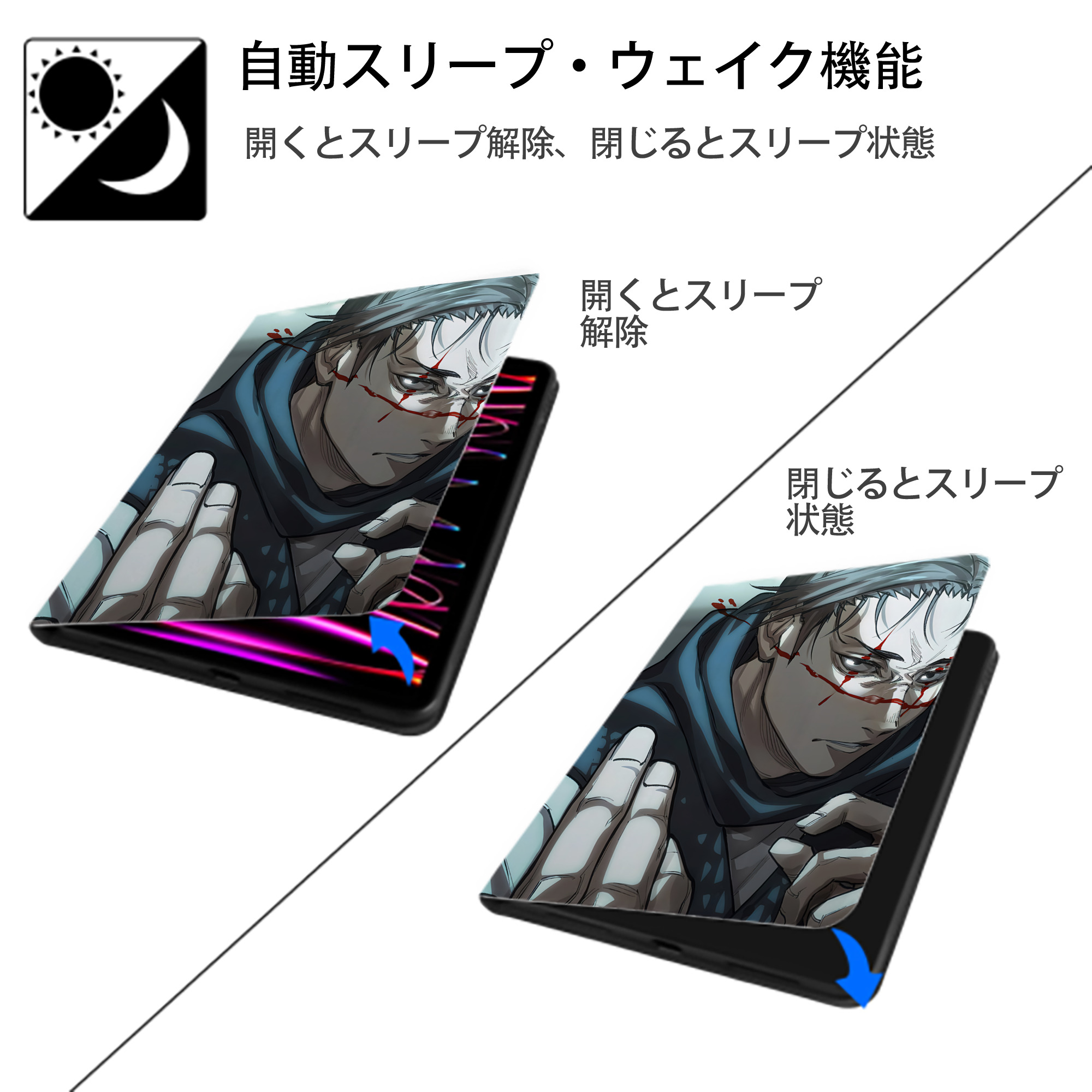 SPY×FAMILY间谍家家酒 IPad ケース ペン収納付き 三つ折りスタンド PUレザー×シリコン 対応機種9.5/10.5/10.9インチ