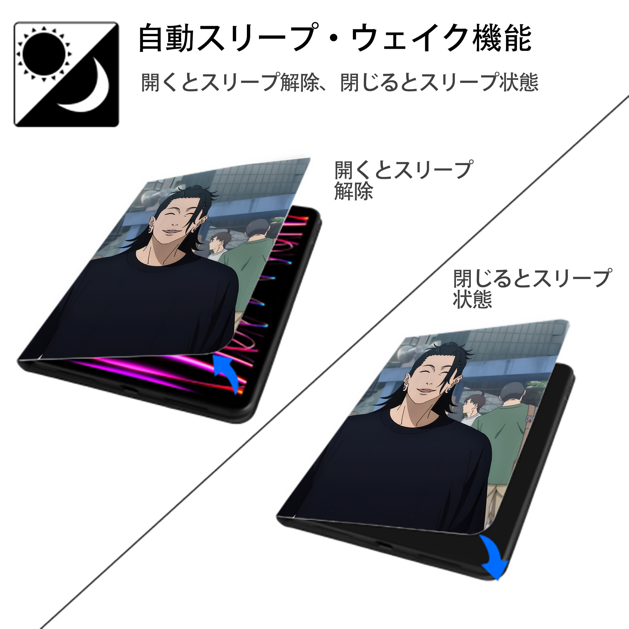 SPY×FAMILY间谍家家酒 IPad ケース ペン収納付き 三つ折りスタンド PUレザー×シリコン 対応機種9.5/10.5/10.9インチ