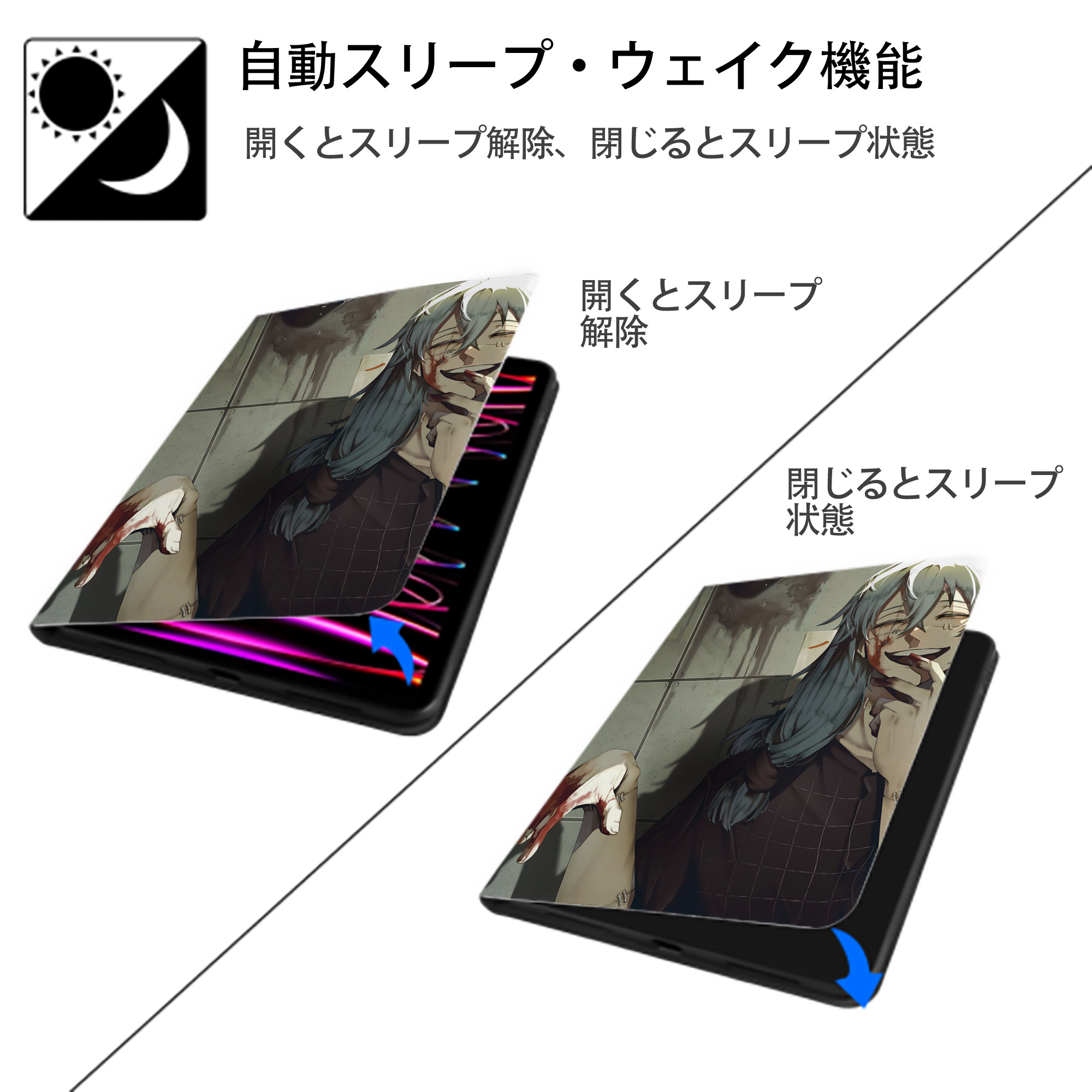 SPY×FAMILY间谍家家酒 IPad ケース ペン収納付き 三つ折りスタンド PUレザー×シリコン 対応機種9.5/10.5/10.9インチ