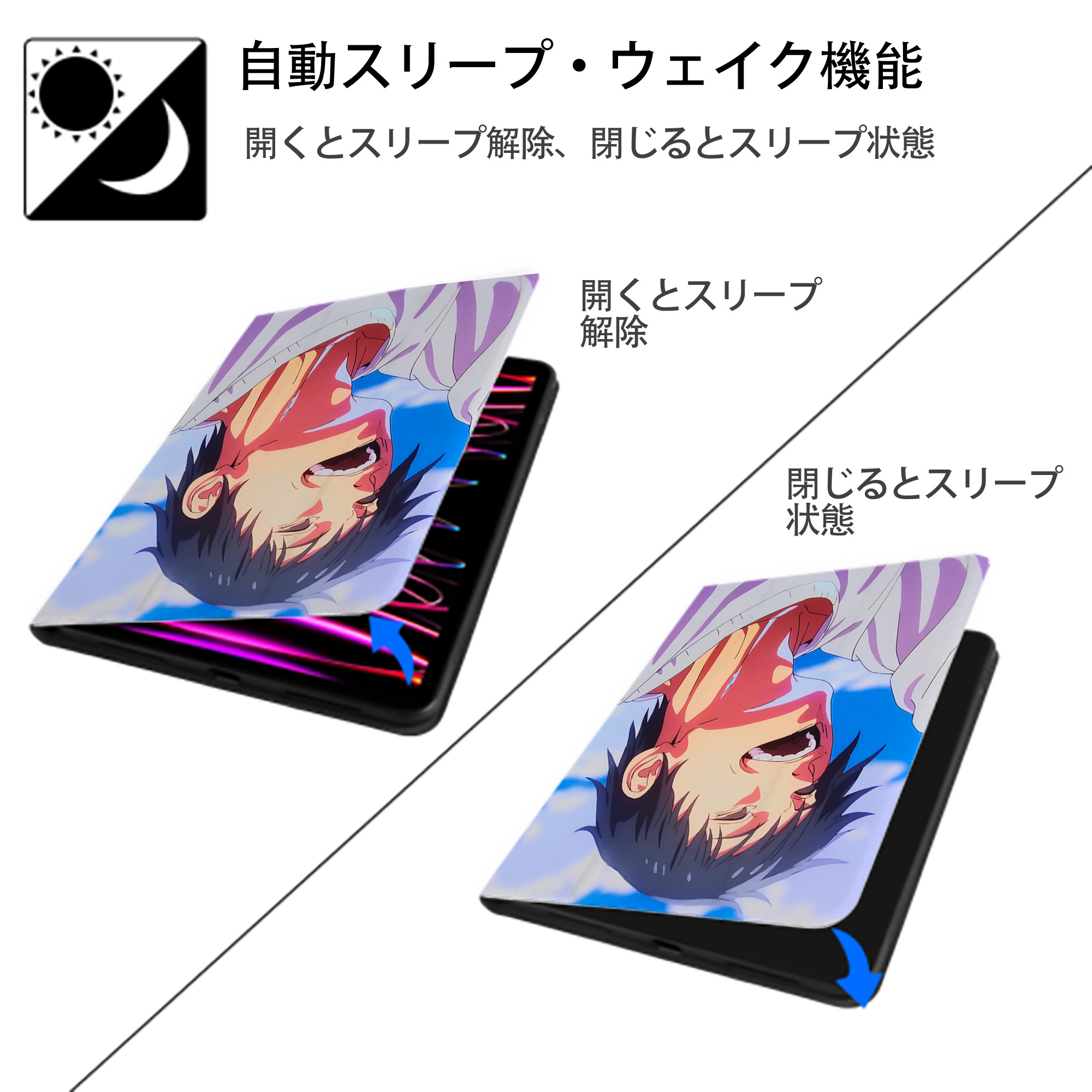 SPY×FAMILY间谍家家酒 IPad ケース ペン収納付き 三つ折りスタンド PUレザー×シリコン 対応機種9.5/10.5/10.9インチ