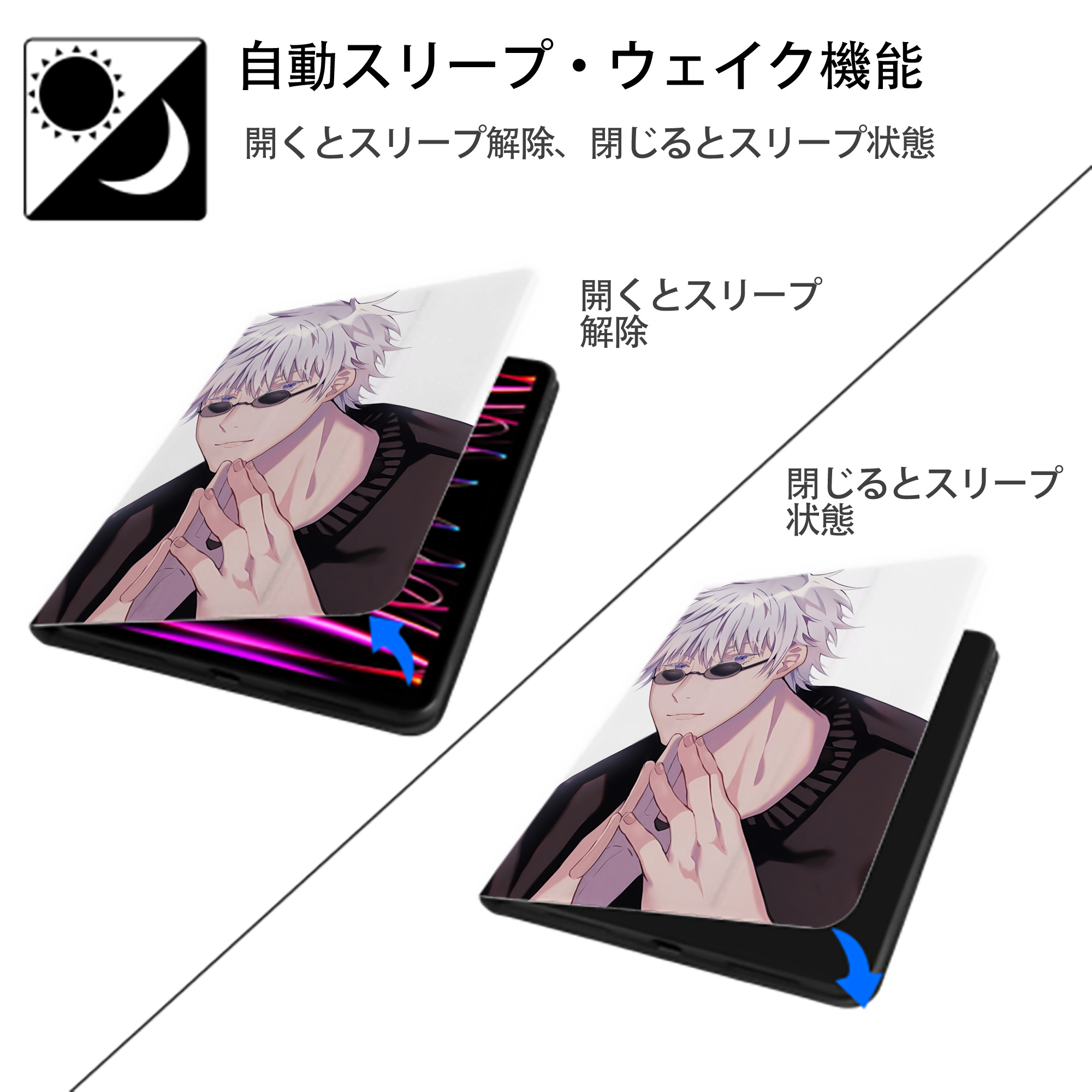 SPY×FAMILY间谍家家酒 IPad ケース ペン収納付き 三つ折りスタンド PUレザー×シリコン 対応機種9.5/10.5/10.9インチ