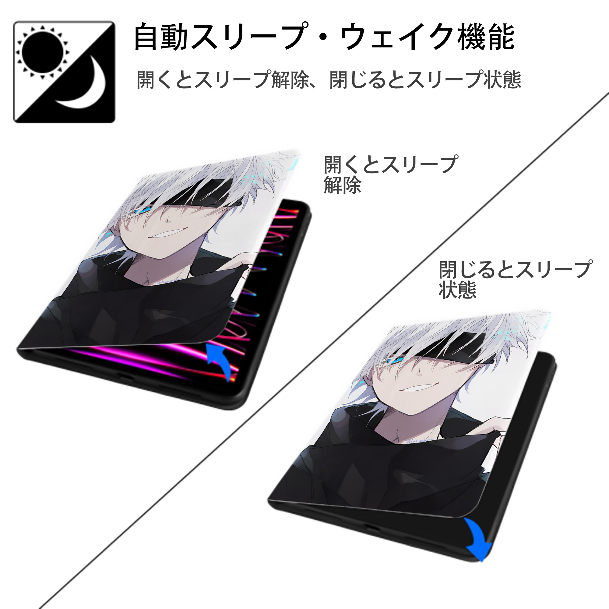 SPY×FAMILY间谍家家酒 IPad ケース ペン収納付き 三つ折りスタンド PUレザー×シリコン 対応機種9.5/10.5/10.9インチ