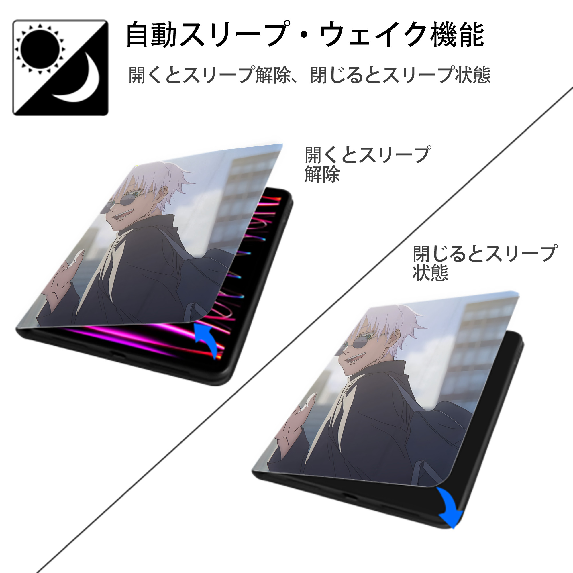 SPY×FAMILY间谍家家酒 IPad ケース ペン収納付き 三つ折りスタンド PUレザー×シリコン 対応機種9.5/10.5/10.9インチ