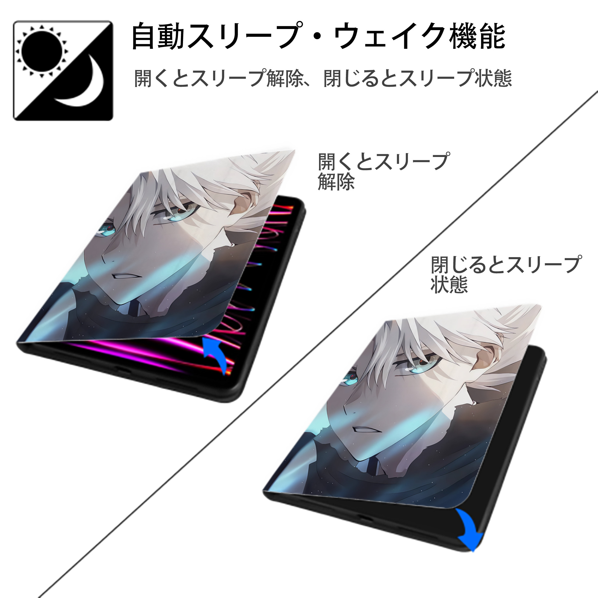 SPY×FAMILY间谍家家酒 IPad ケース ペン収納付き 三つ折りスタンド PUレザー×シリコン 対応機種9.5/10.5/10.9インチ