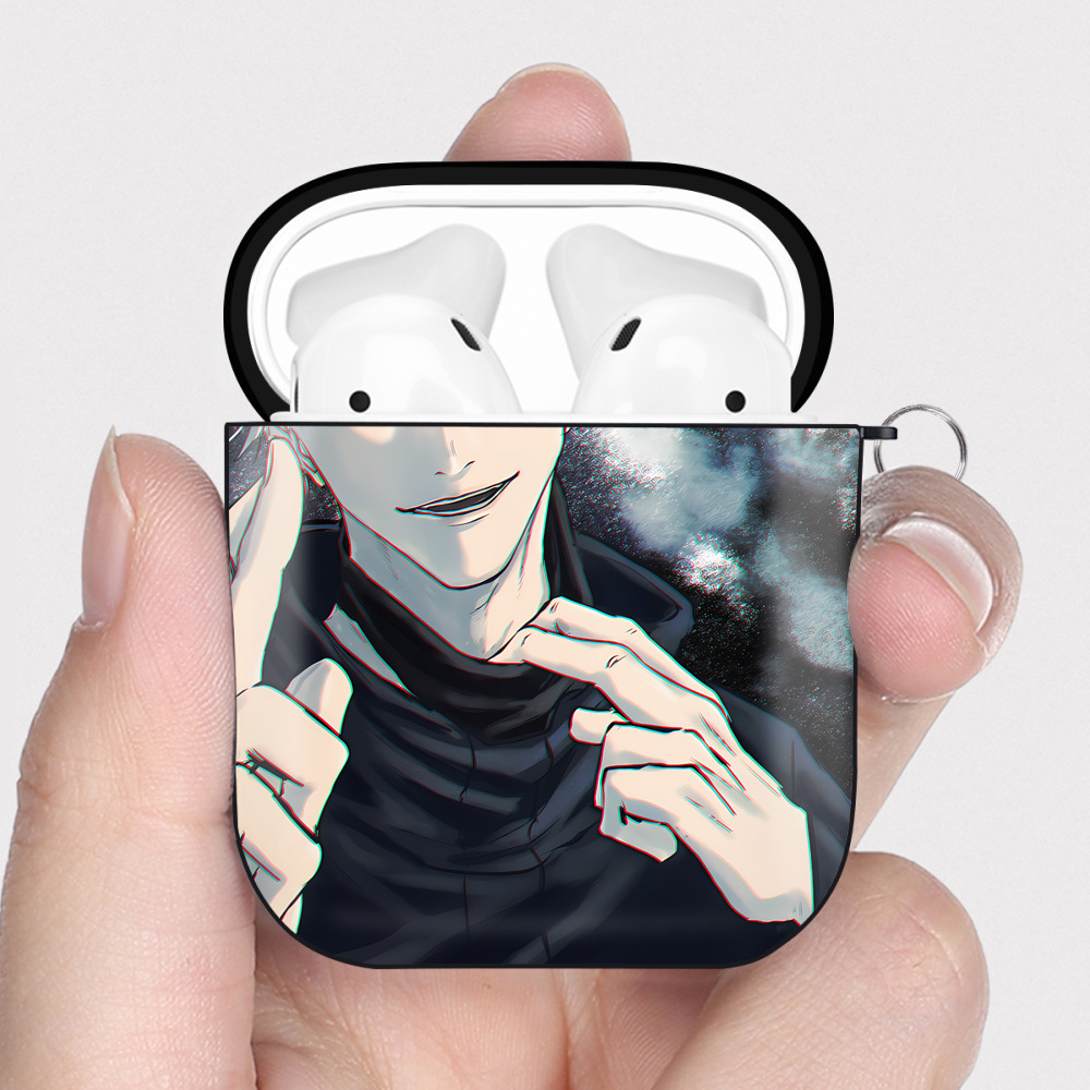 （画像用） SPY×FAMILY间谍家家酒 AirPods 第2世代保護ケース ハードシェル ブラック 耐衝撃・防指紋・カラビナ付き