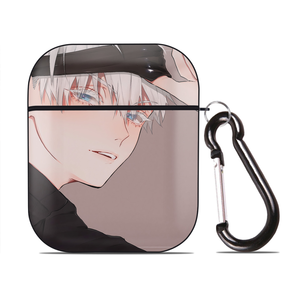 （画像用） SPY×FAMILY间谍家家酒 AirPods 第2世代保護ケース ハードシェル ブラック 耐衝撃・防指紋・カラビナ付き