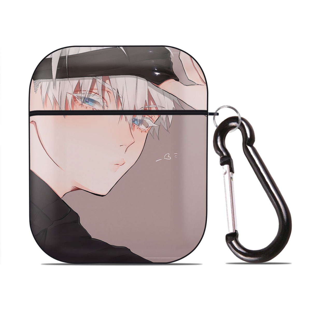 （画像用） SPY×FAMILY间谍家家酒 AirPods 第2世代保護ケース ハードシェル ブラック 耐衝撃・防指紋・カラビナ付き