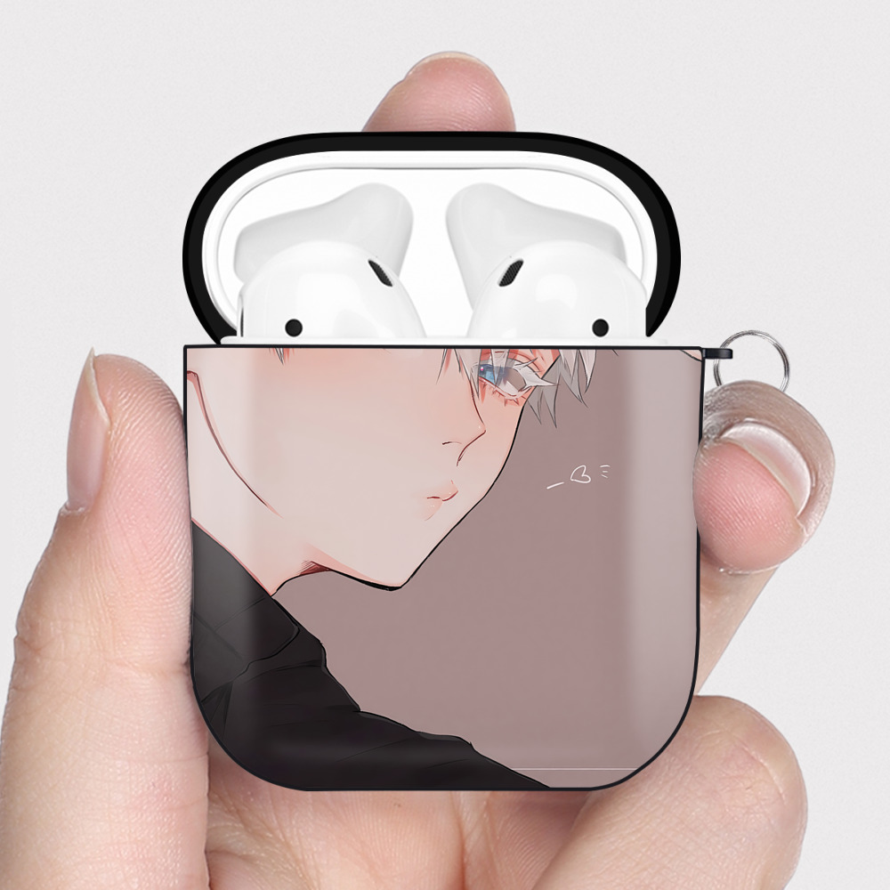 （画像用） SPY×FAMILY间谍家家酒 AirPods 第2世代保護ケース ハードシェル ブラック 耐衝撃・防指紋・カラビナ付き