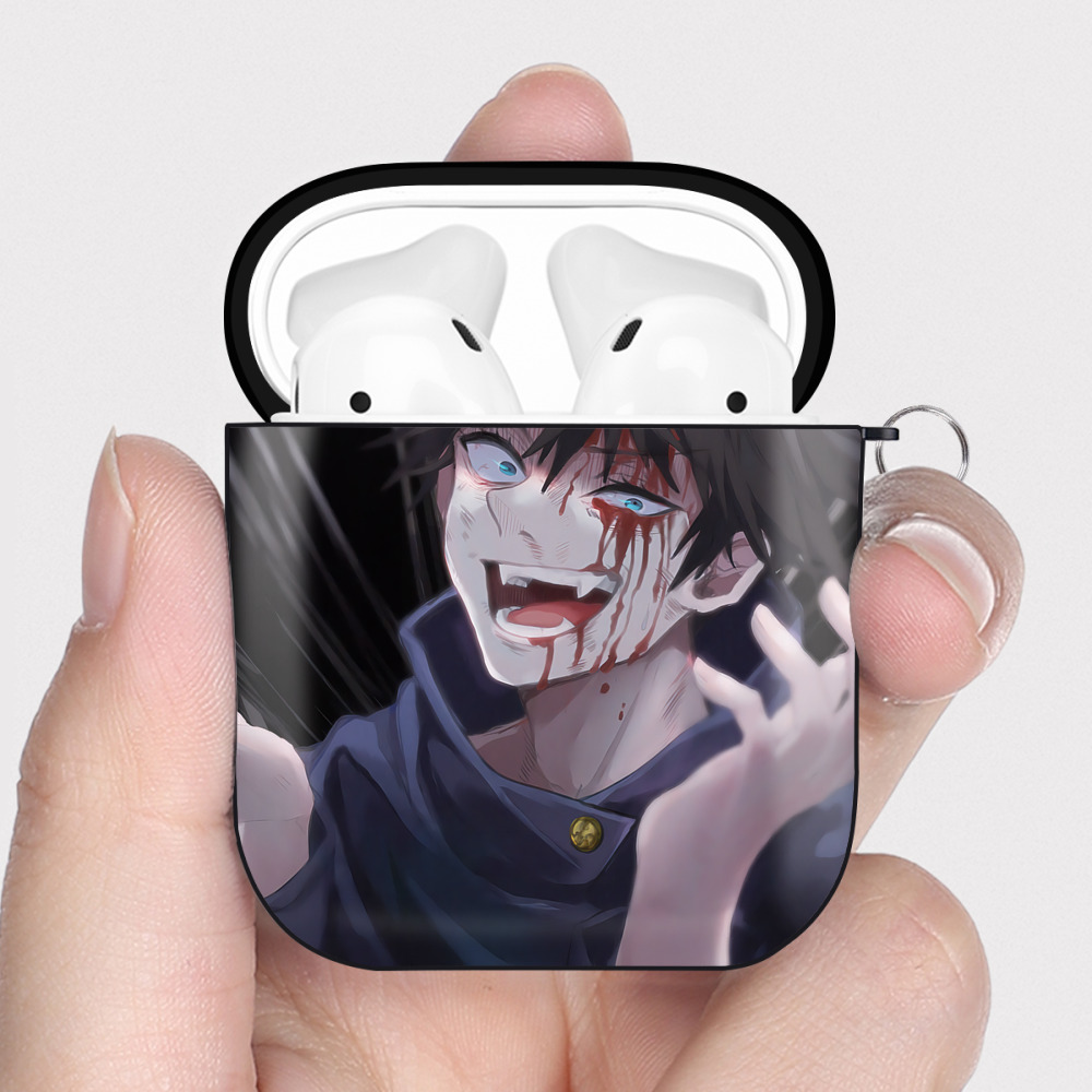 （画像用） SPY×FAMILY间谍家家酒 AirPods 第2世代保護ケース ハードシェル ブラック 耐衝撃・防指紋・カラビナ付き